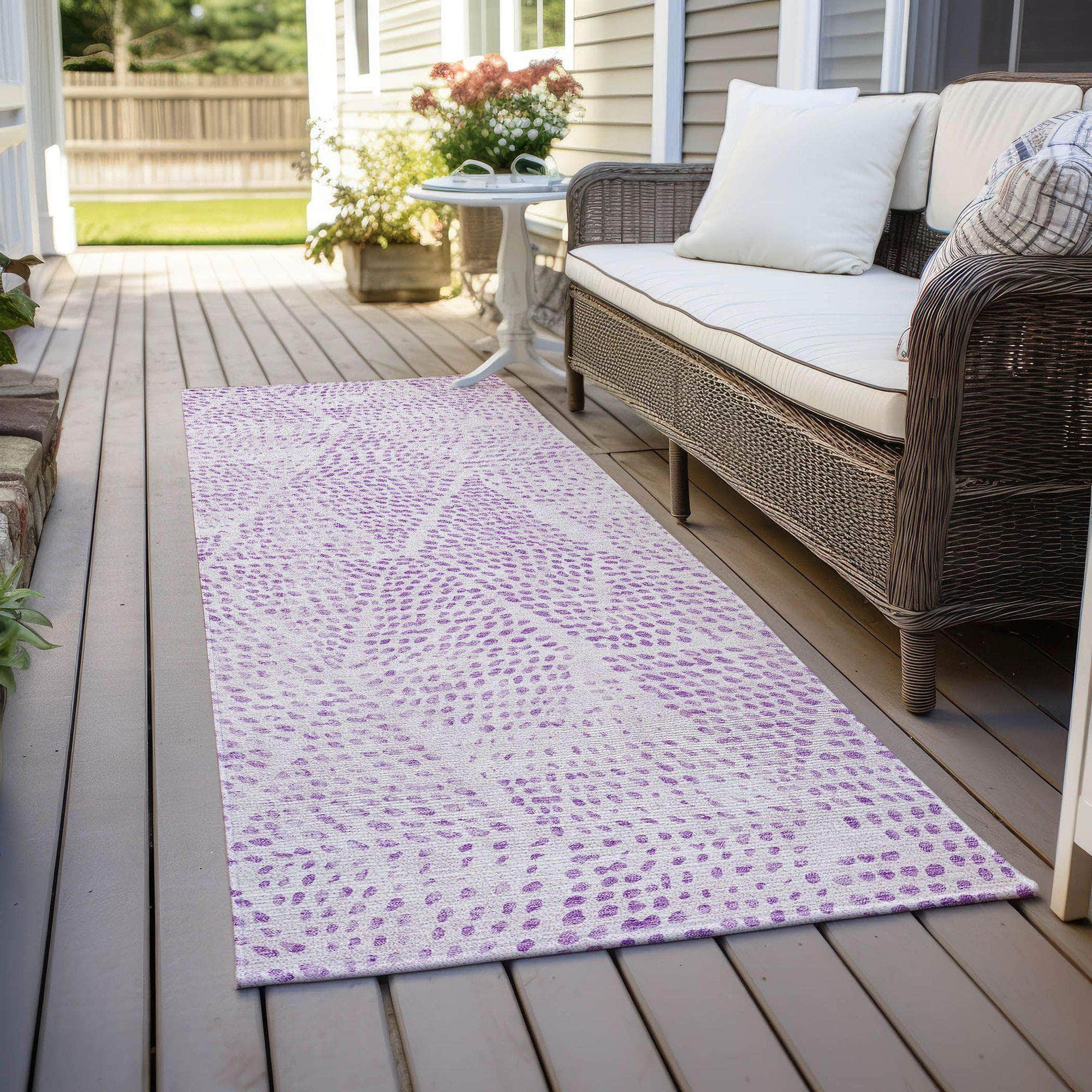 Machine Made ACN591 Purple Rugs