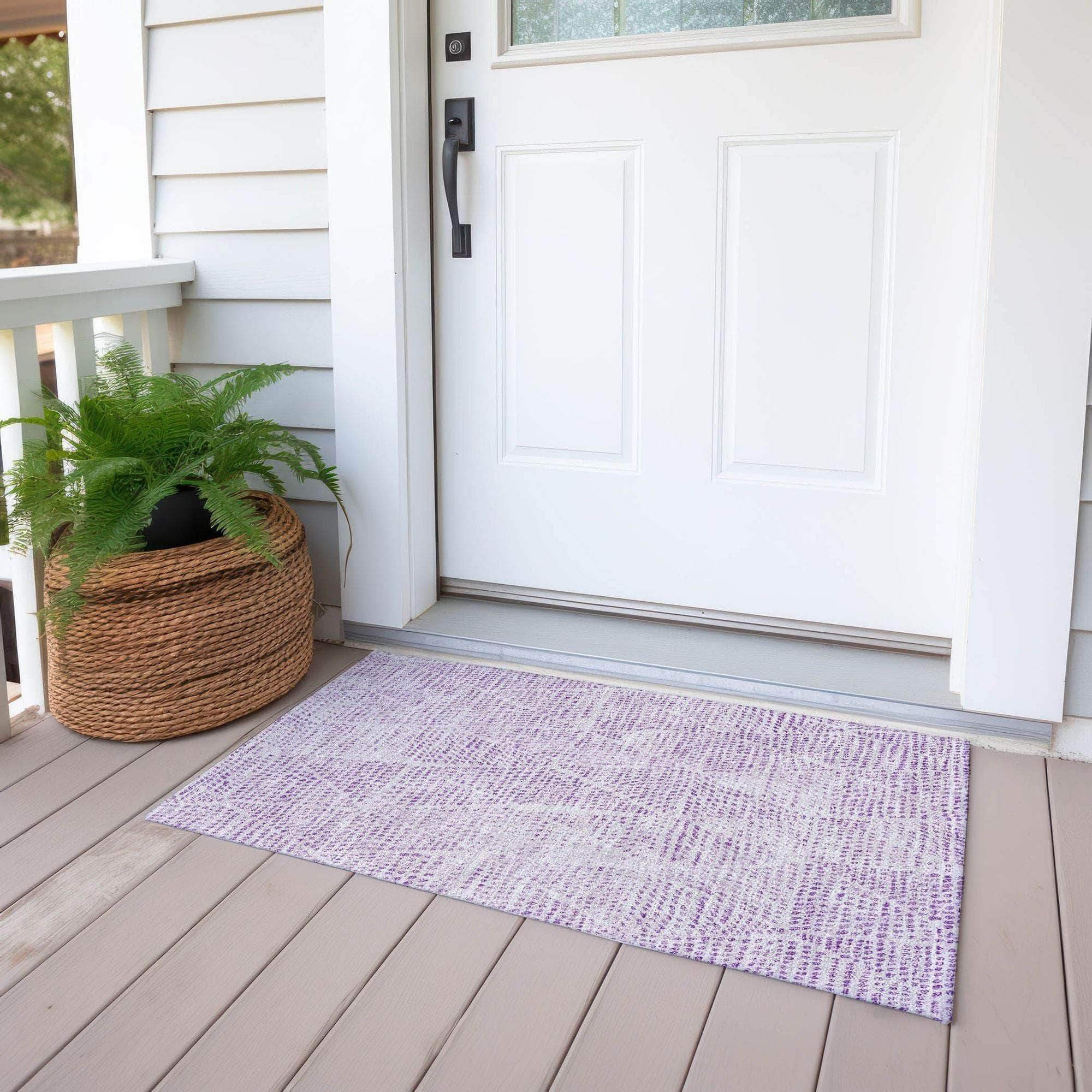 Machine Made ACN591 Purple Rugs