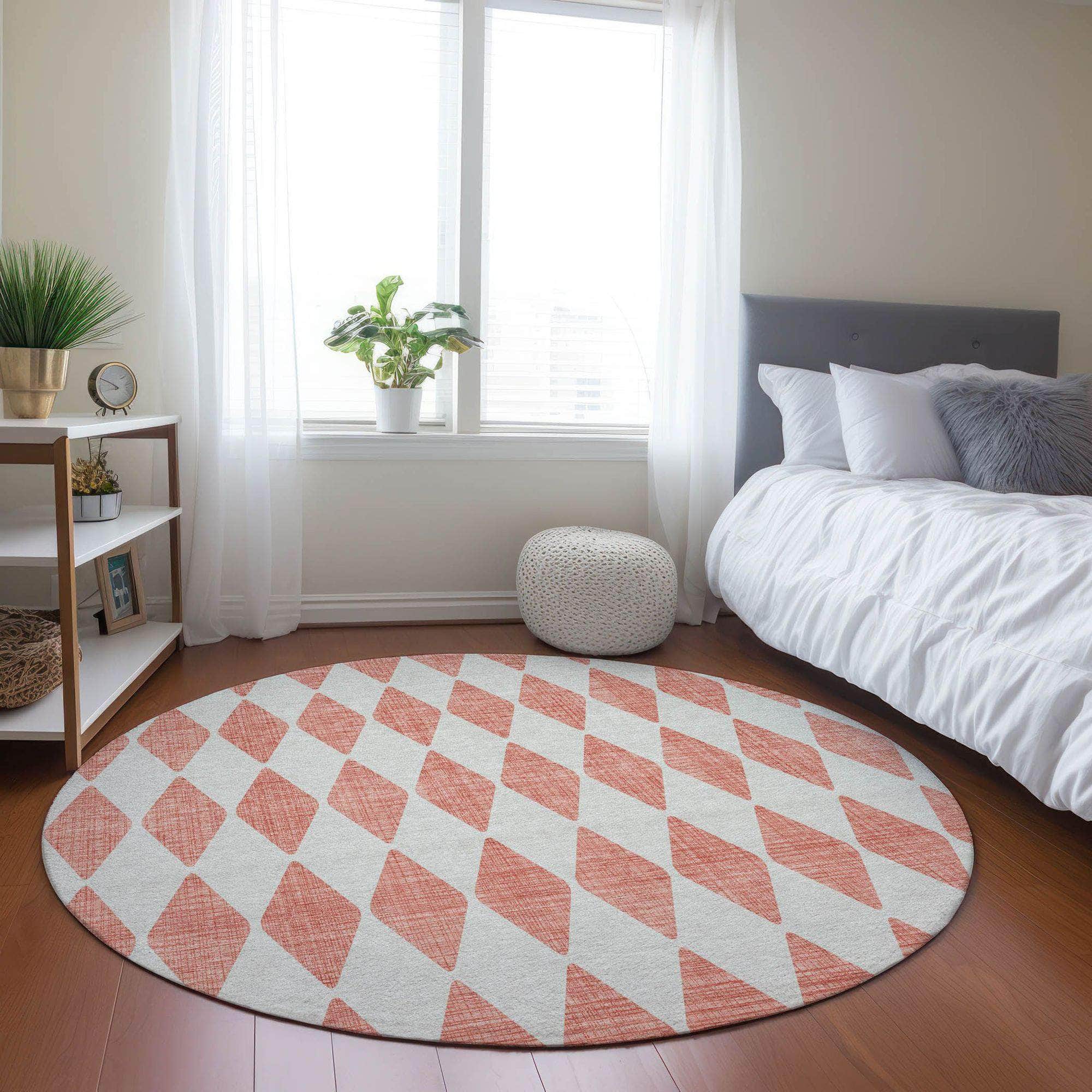 Machine Made ACN578 Salmon Orange Rugs