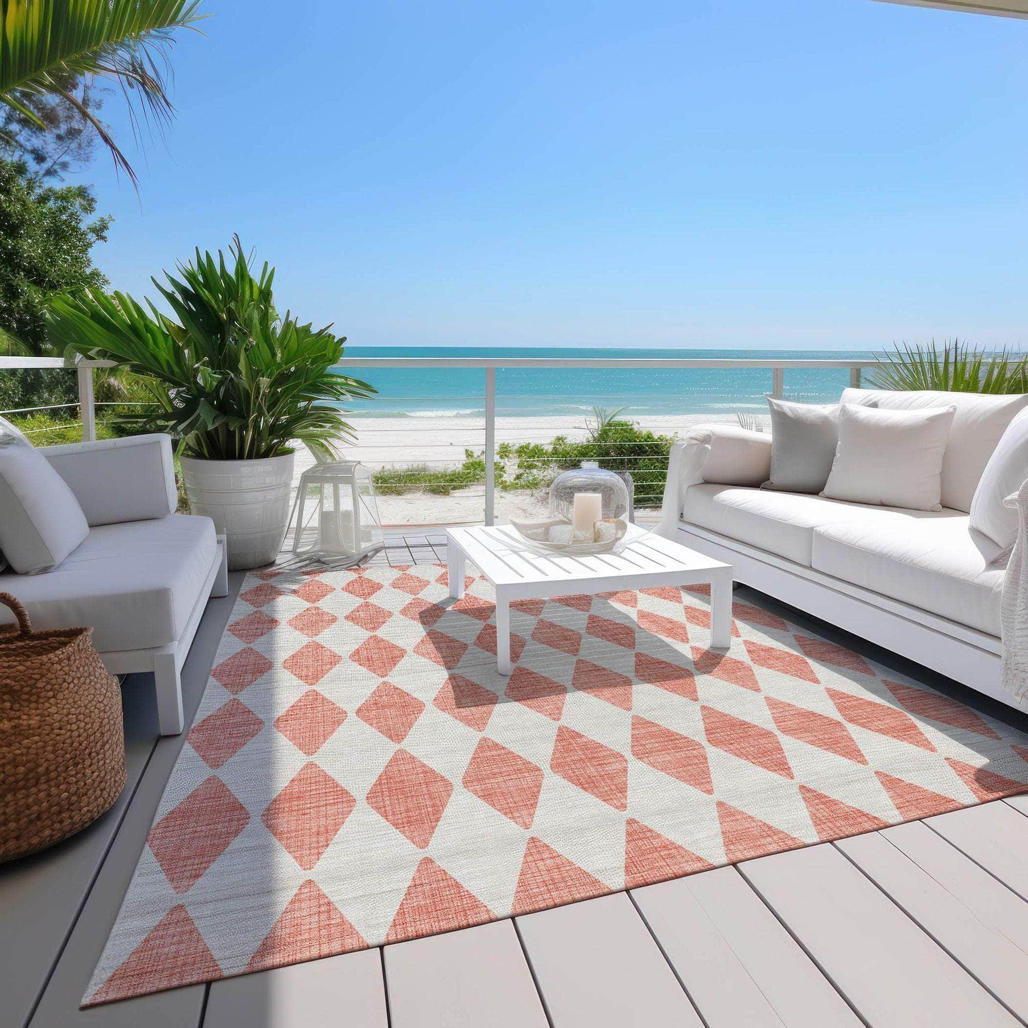 Machine Made ACN578 Salmon Orange Rugs