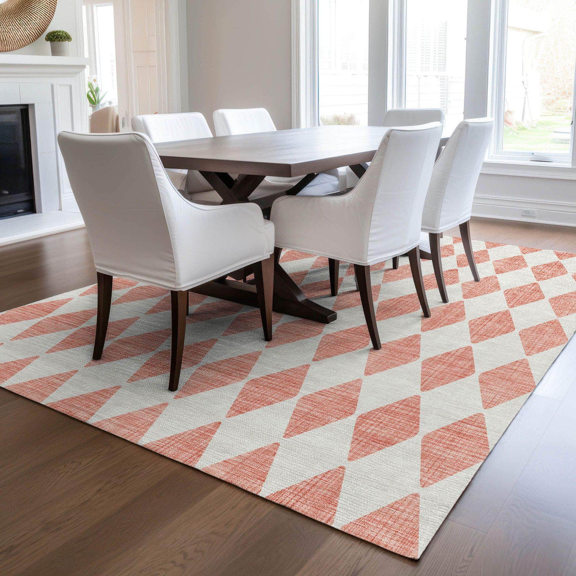 Machine Made ACN578 Salmon Orange Rugs