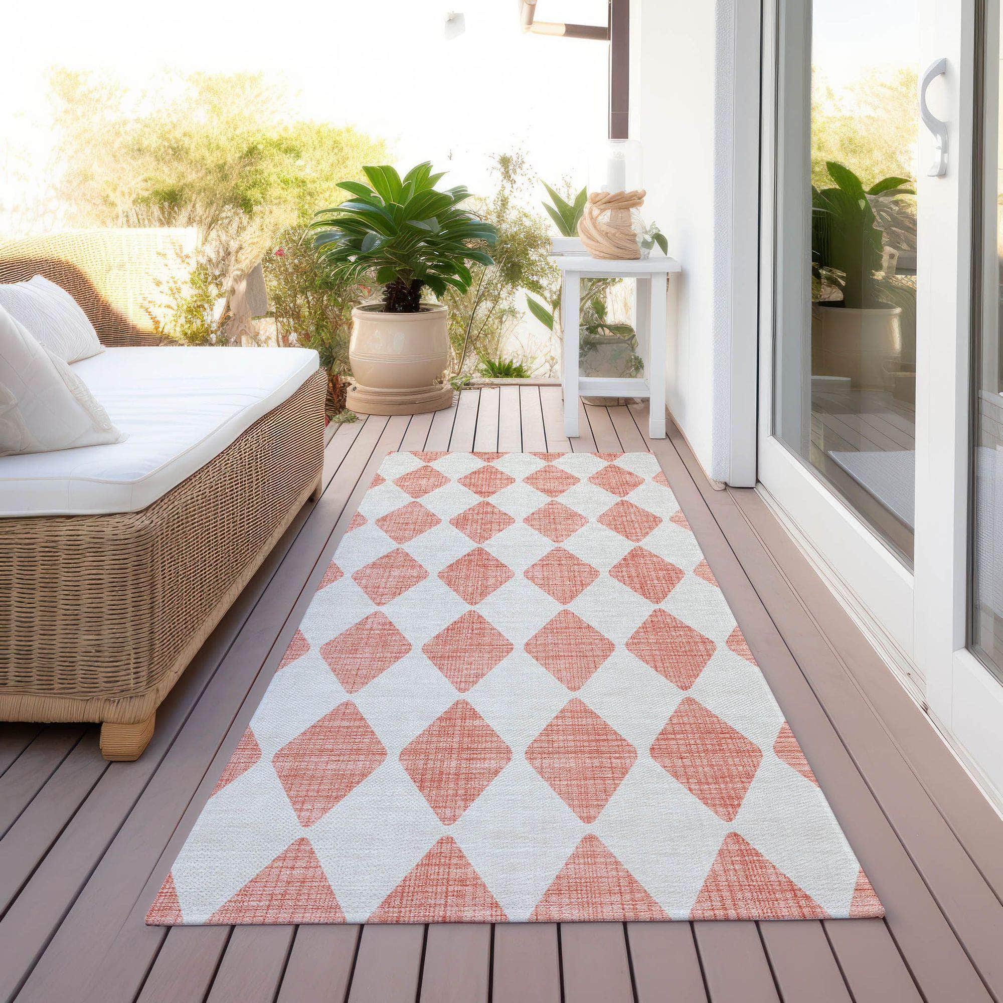 Machine Made ACN578 Salmon Orange Rugs