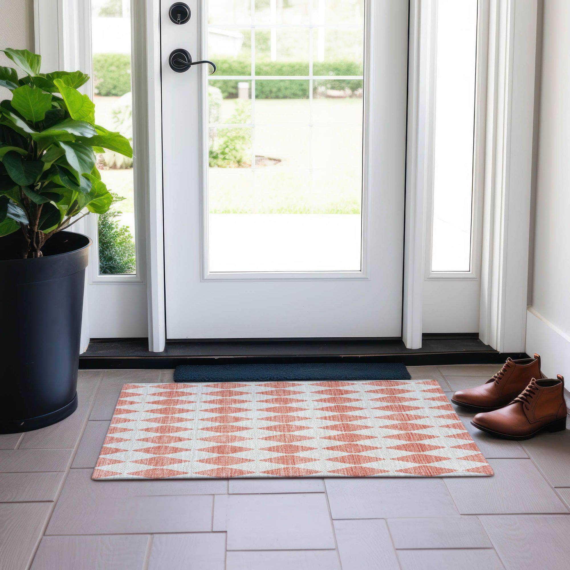Machine Made ACN578 Salmon Orange Rugs