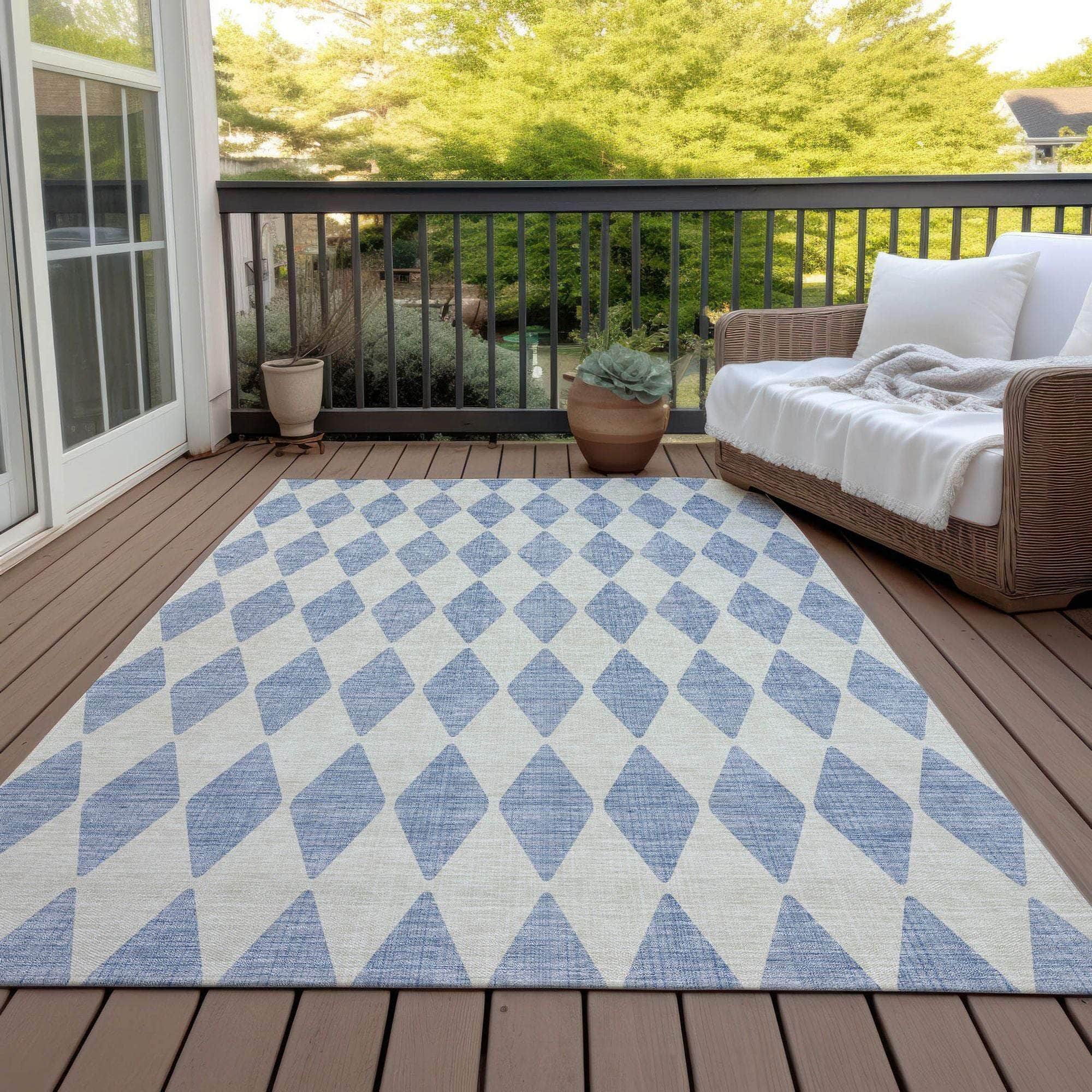 Machine Made ACN578 Sky Blue Rugs