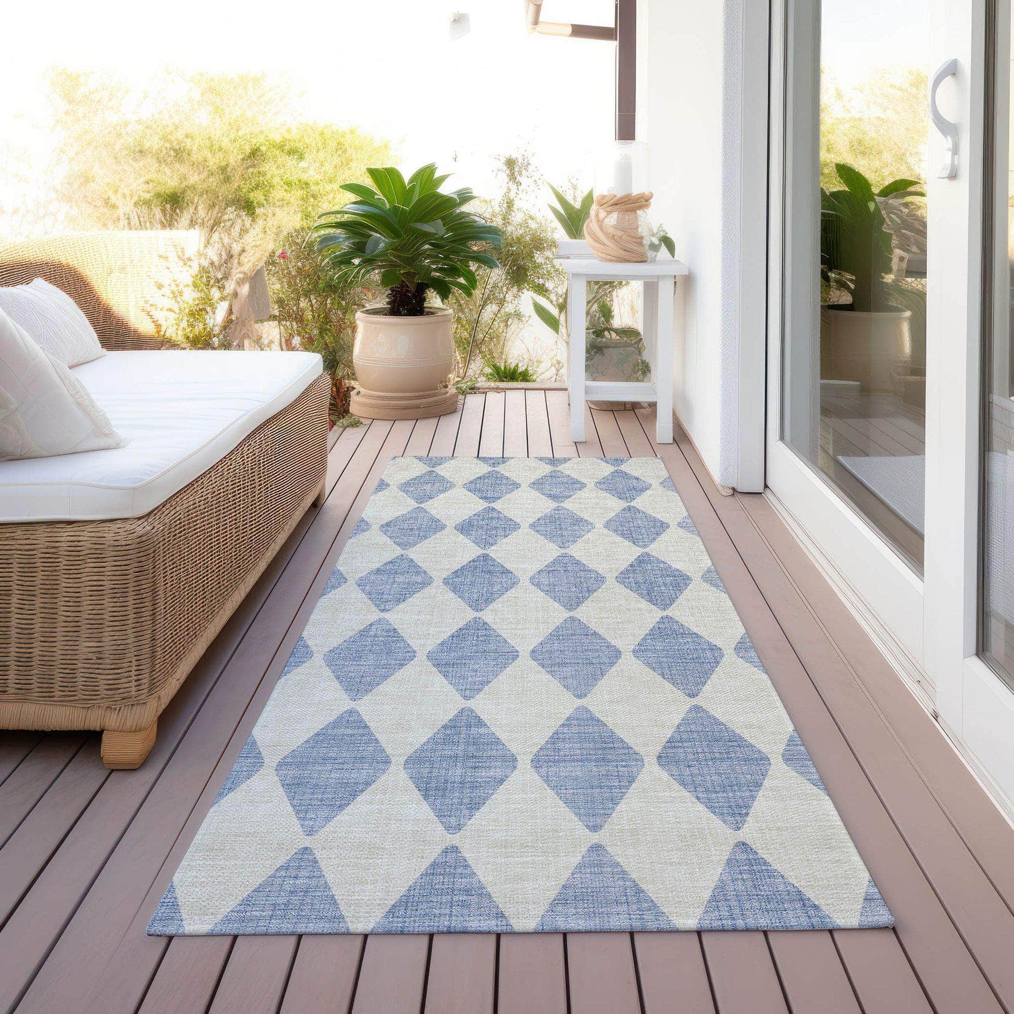 Machine Made ACN578 Sky Blue Rugs