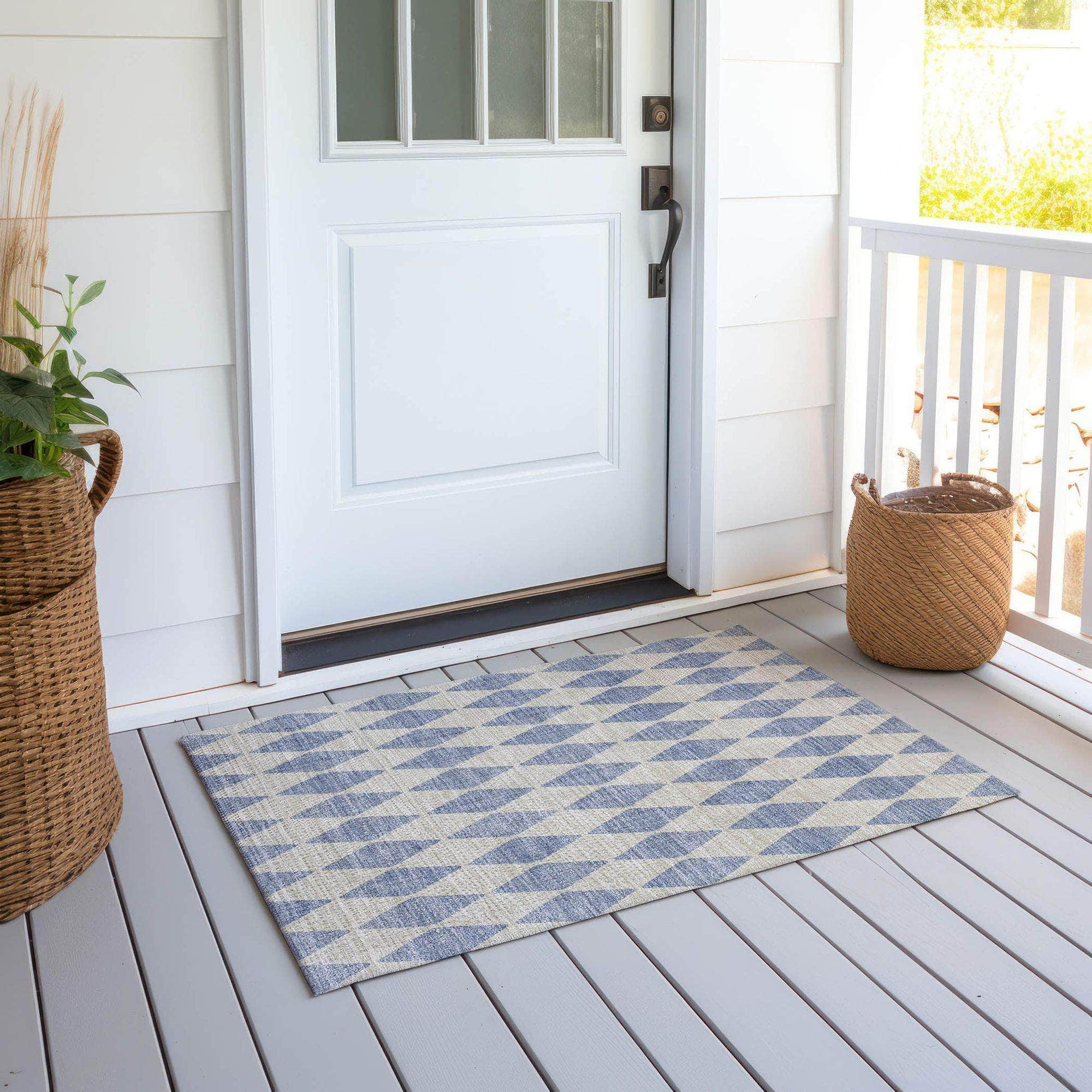 Machine Made ACN578 Sky Blue Rugs