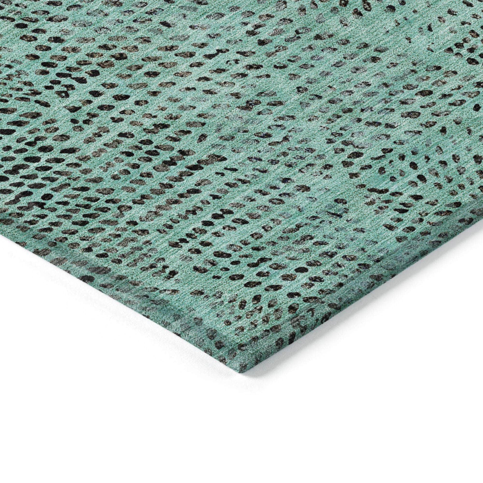 Machine Made ACN591 Teal Rugs