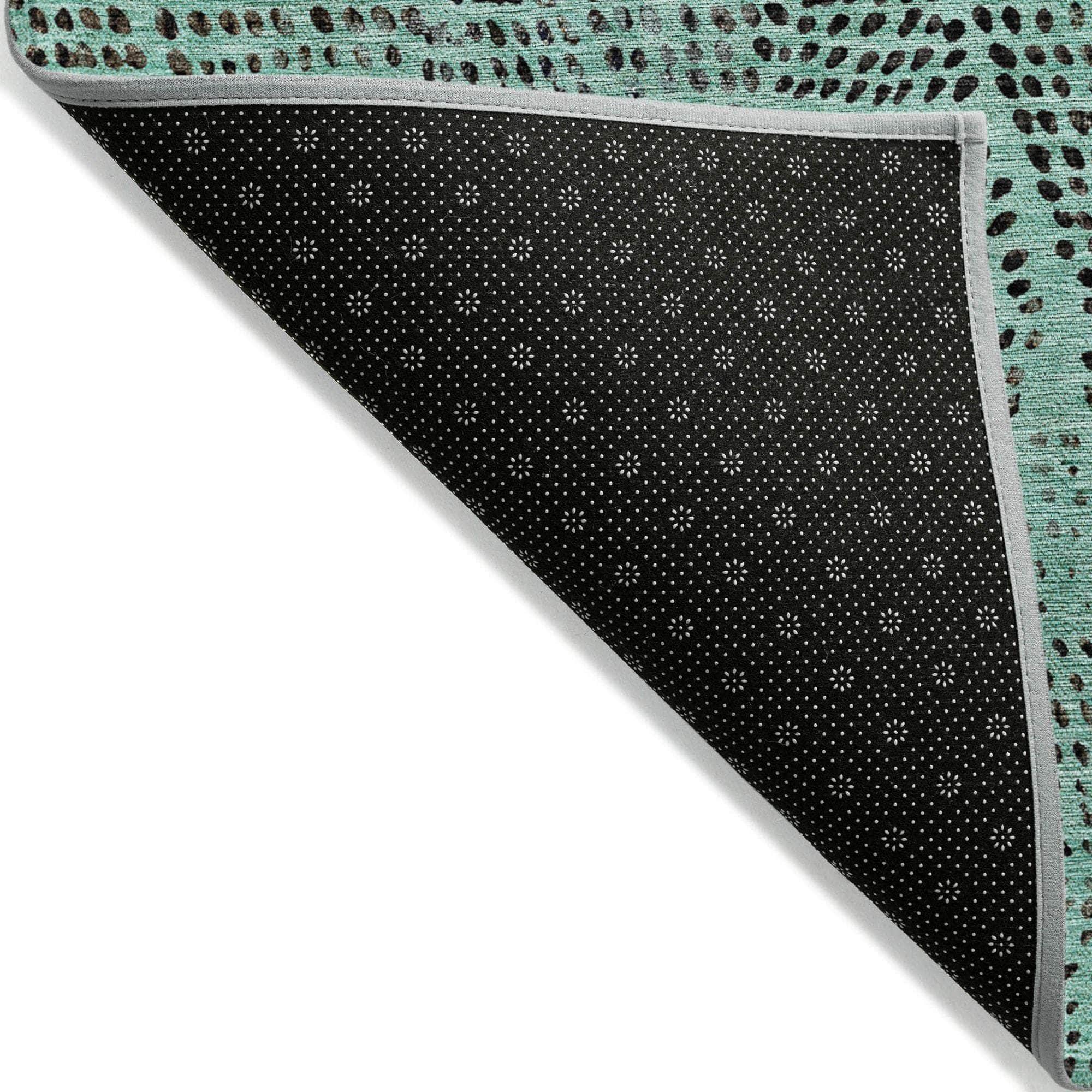 Machine Made ACN591 Teal Rugs