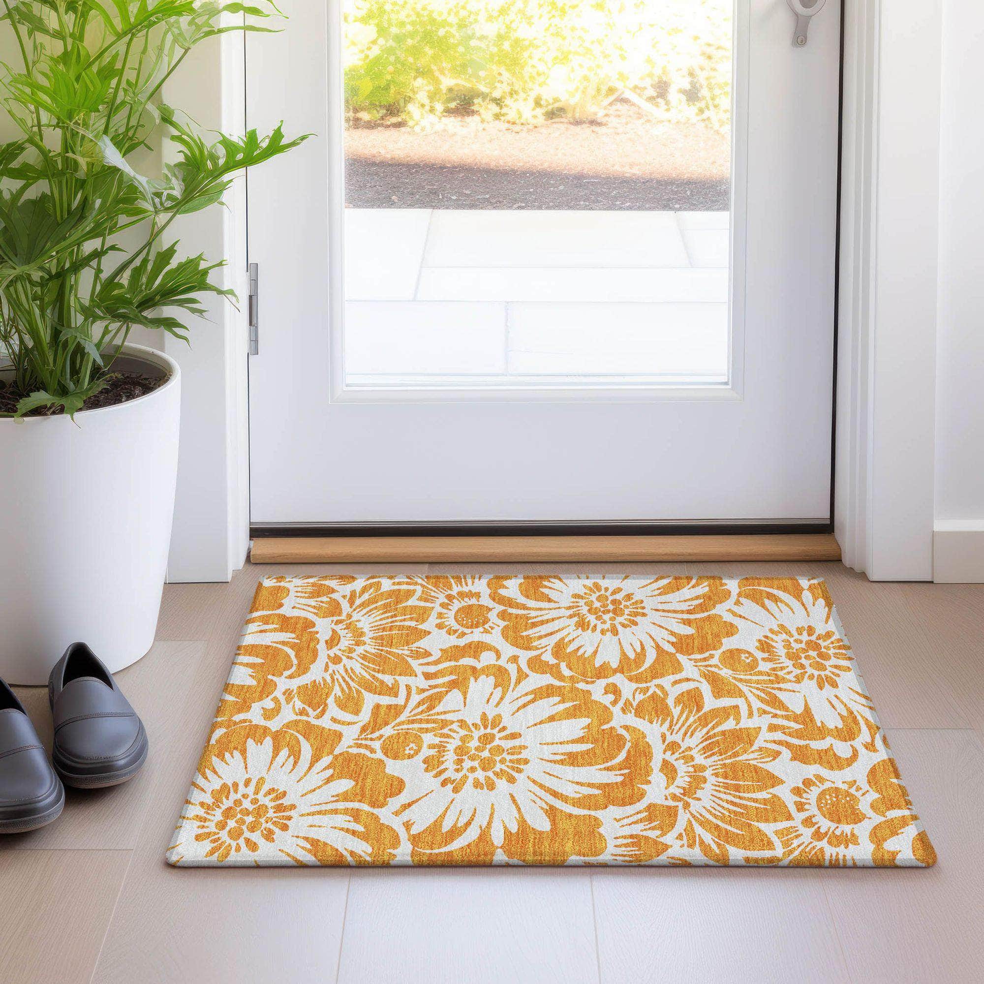 Machine Made ACN551 Orange Rugs #color_orange