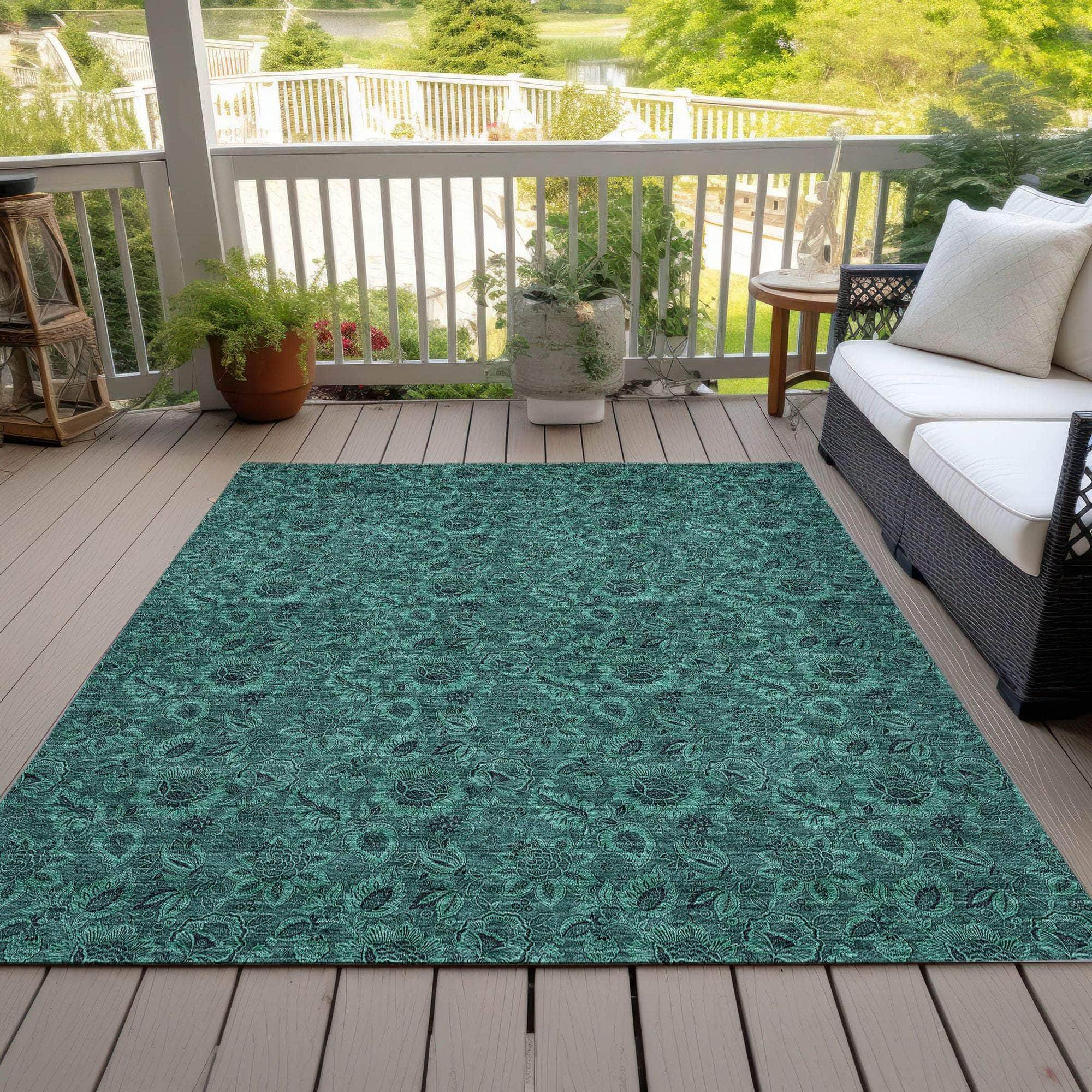Machine Made ACN661 Teal Rugs