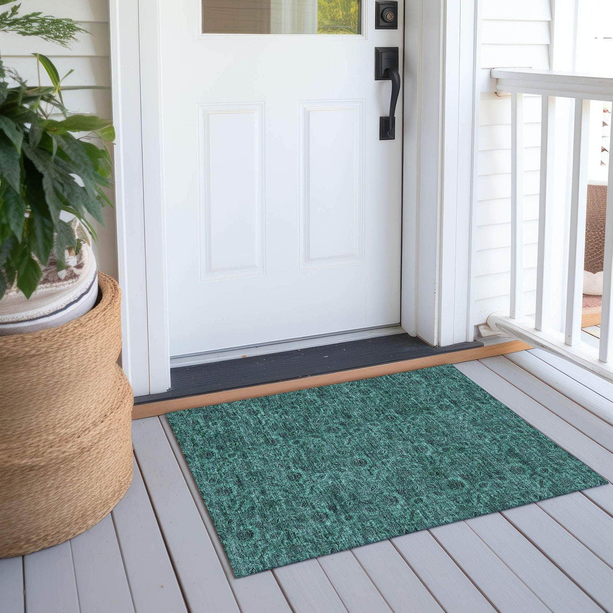 Machine Made ACN661 Teal Rugs