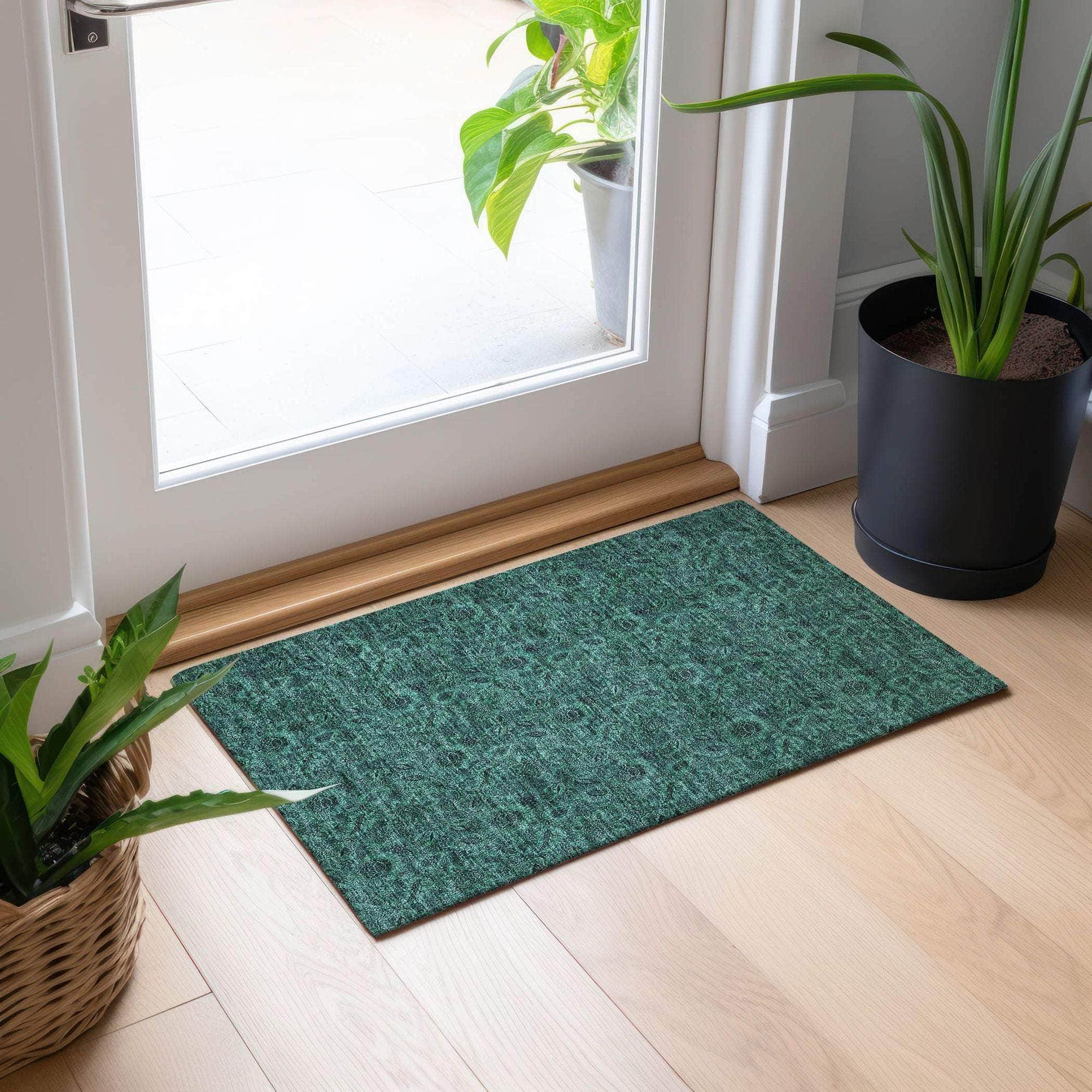 Machine Made ACN661 Teal Rugs