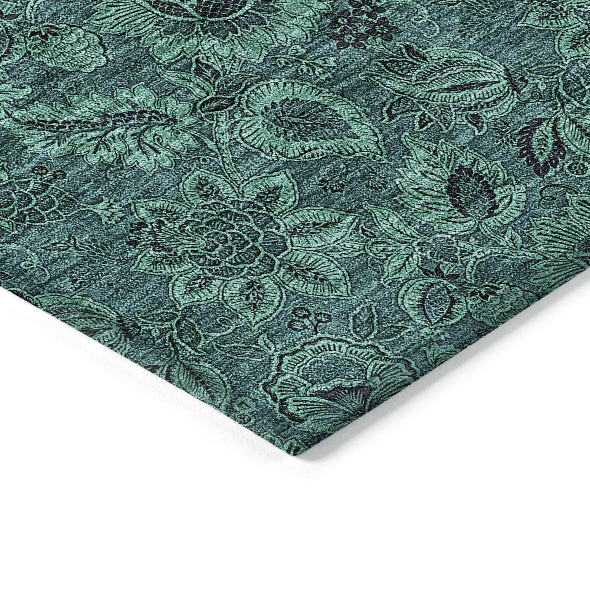 Machine Made ACN661 Teal Rugs