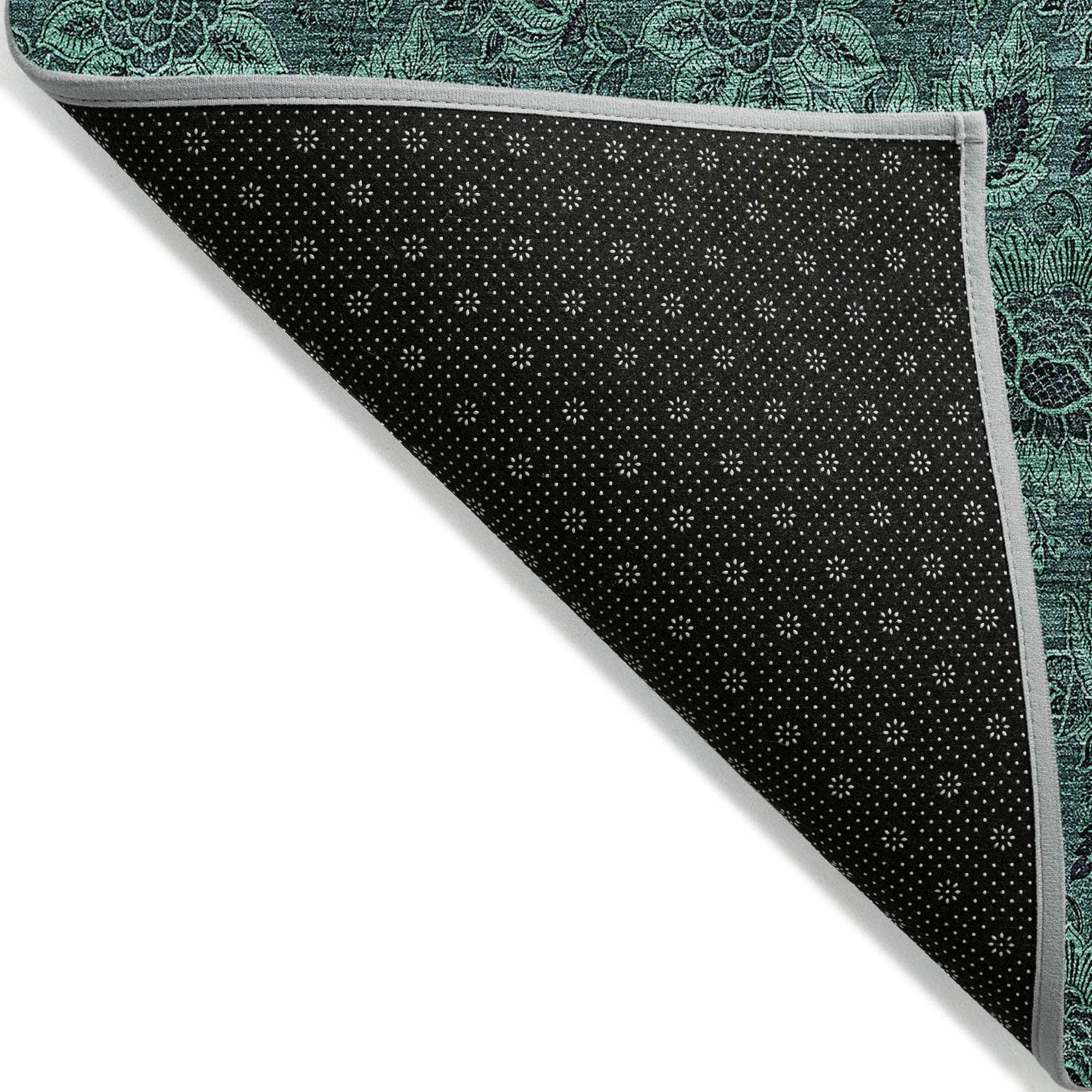 Machine Made ACN661 Teal Rugs