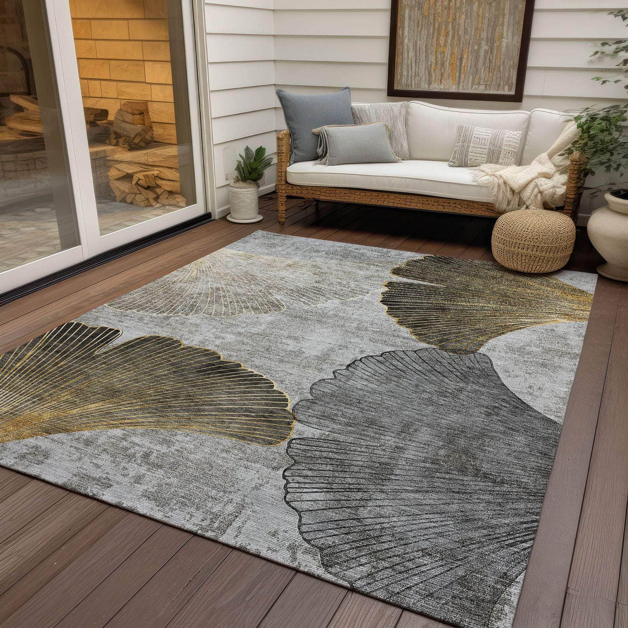 Machine Made ACN626 Gray Rugs