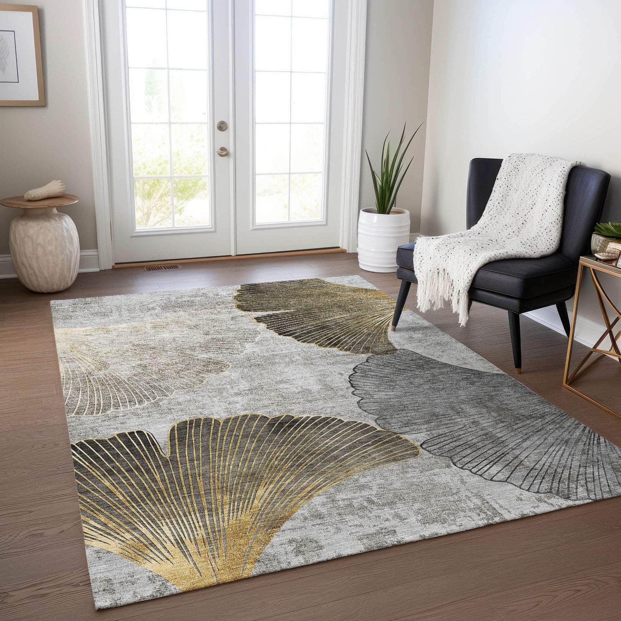 Machine Made ACN626 Gray Rugs