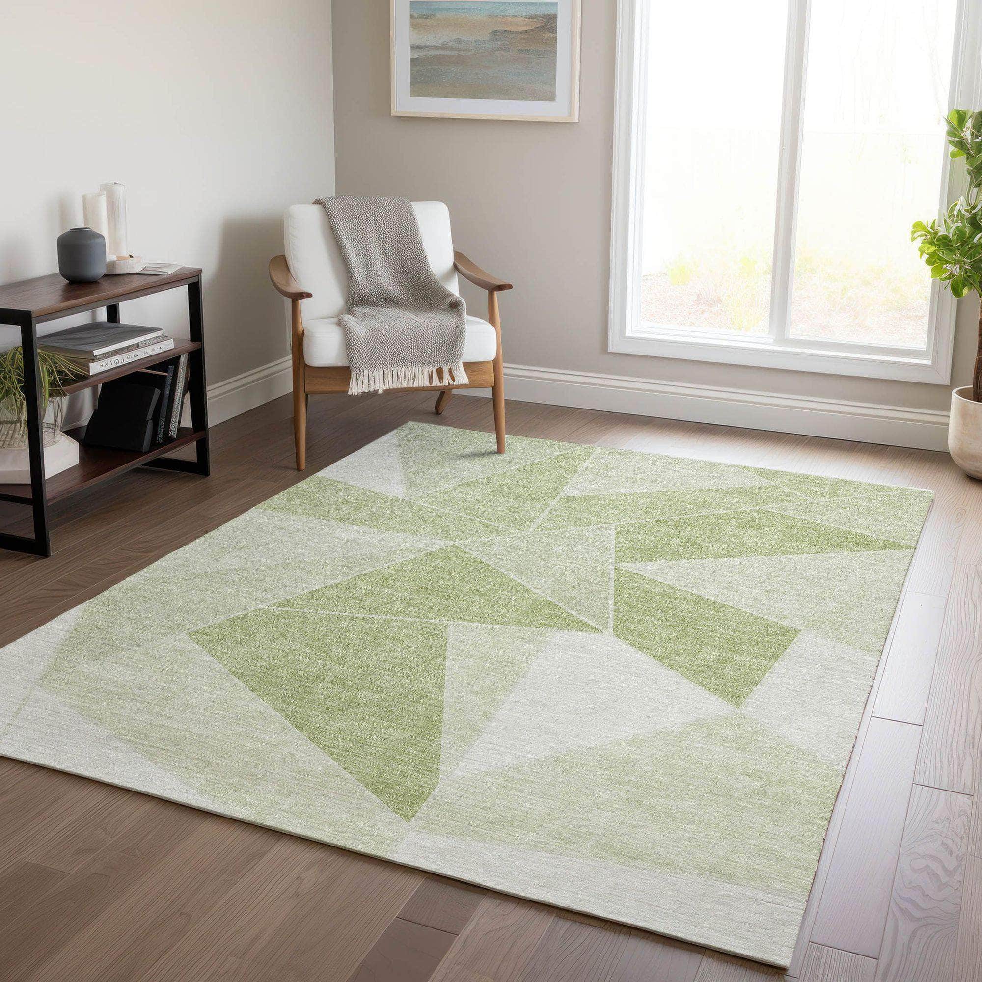 Machine Made ACN636 Aloe Green Rugs