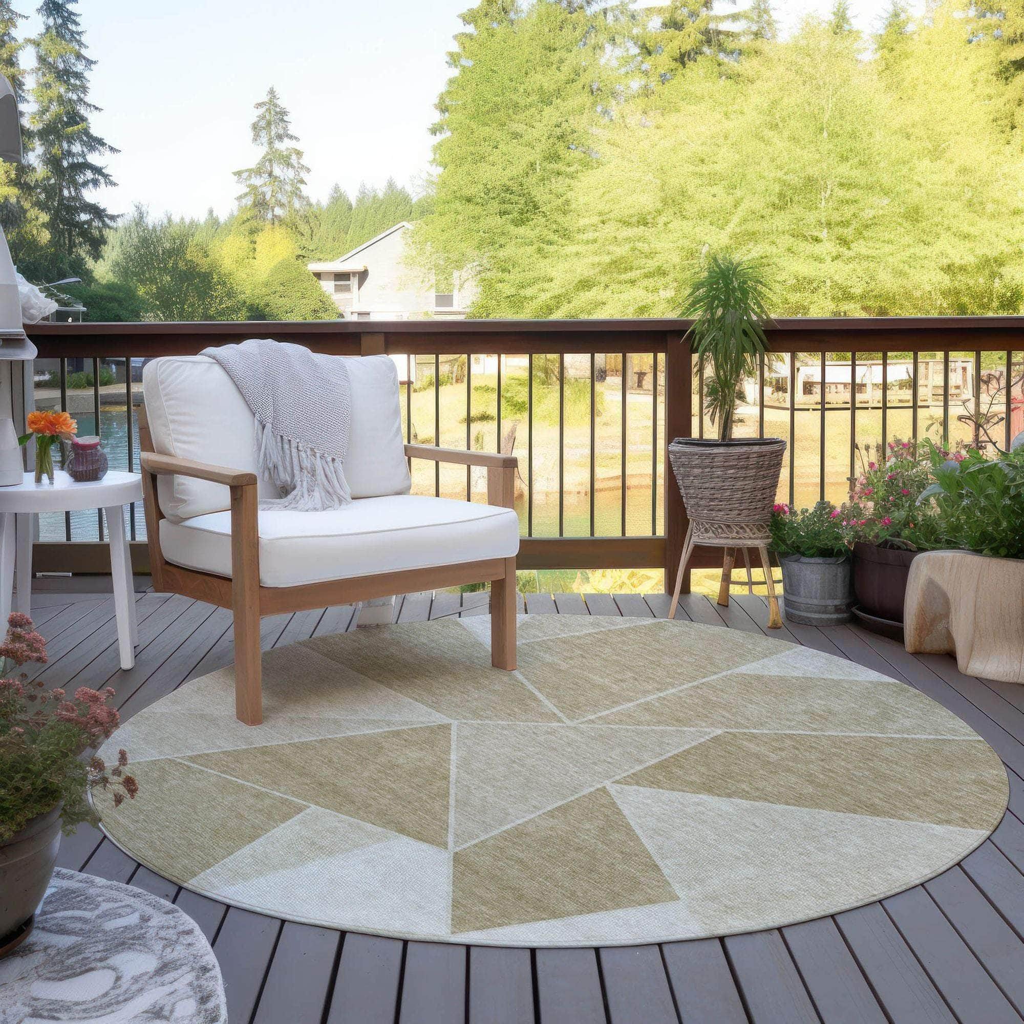 Machine Made ACN636 Beige Brown Rugs