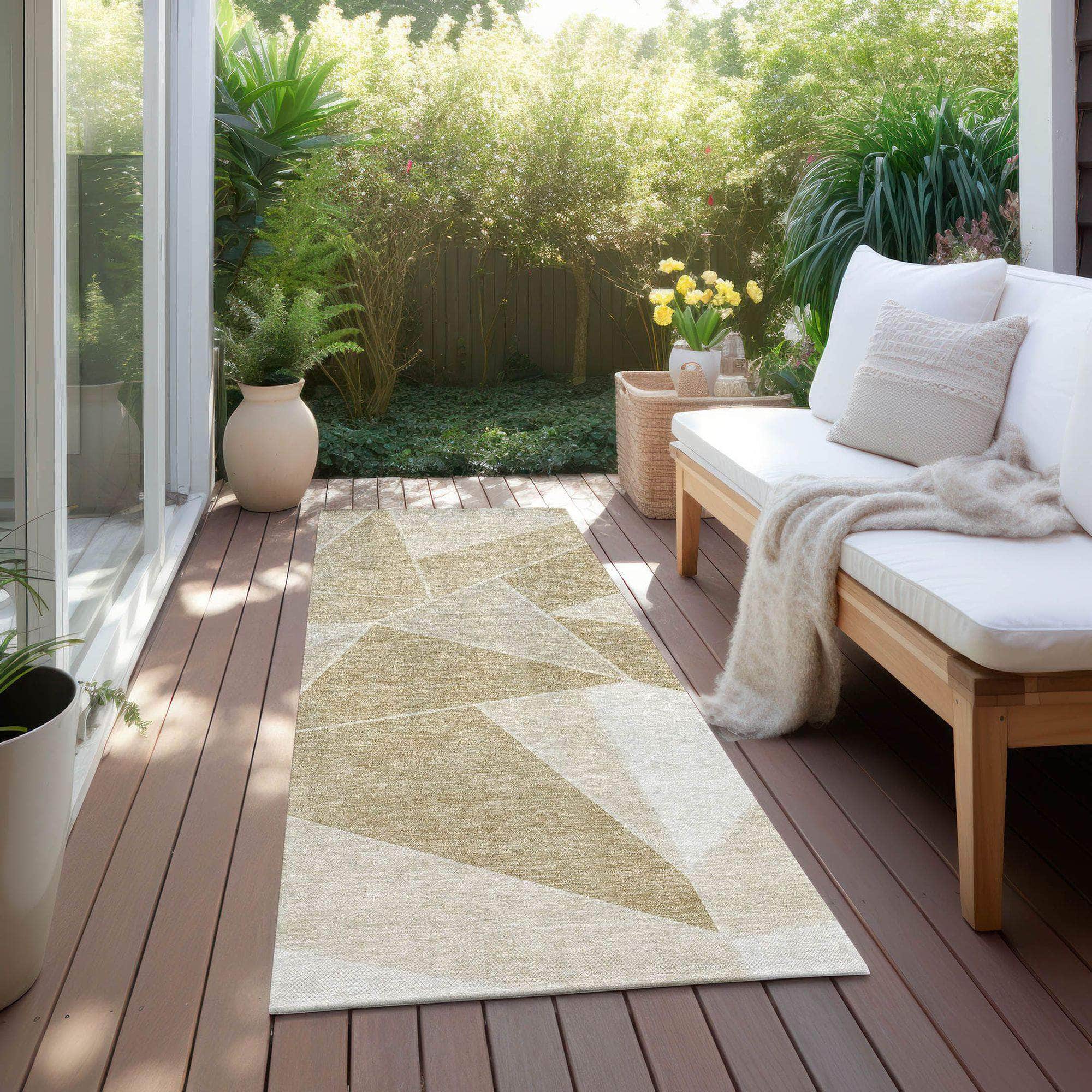 Machine Made ACN636 Beige Brown Rugs