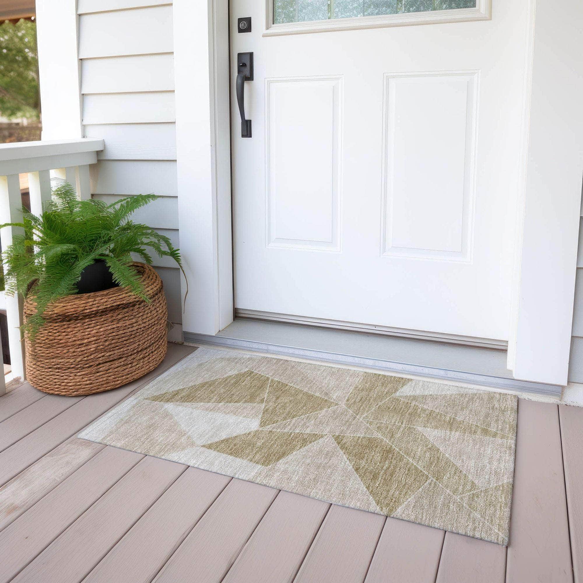 Machine Made ACN636 Beige Brown Rugs