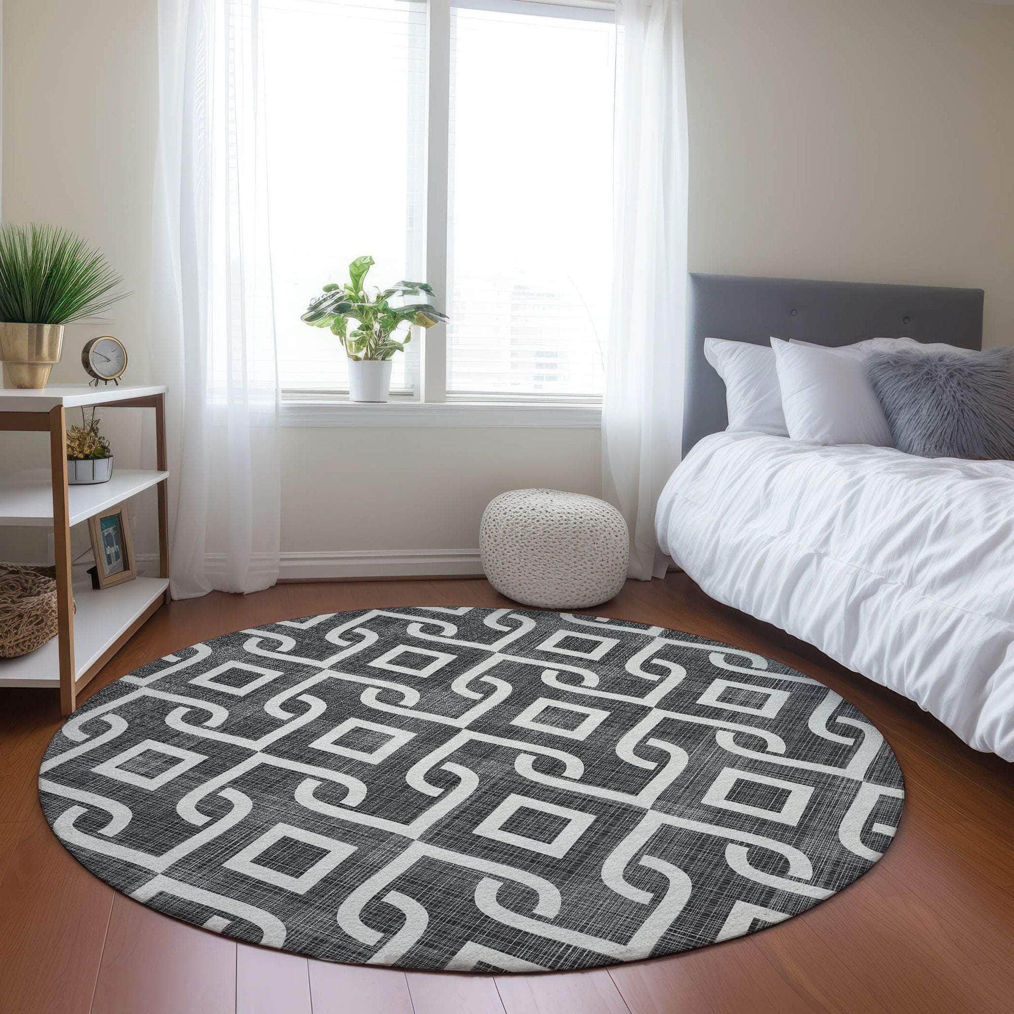 Machine Made ACN621 Black Rugs