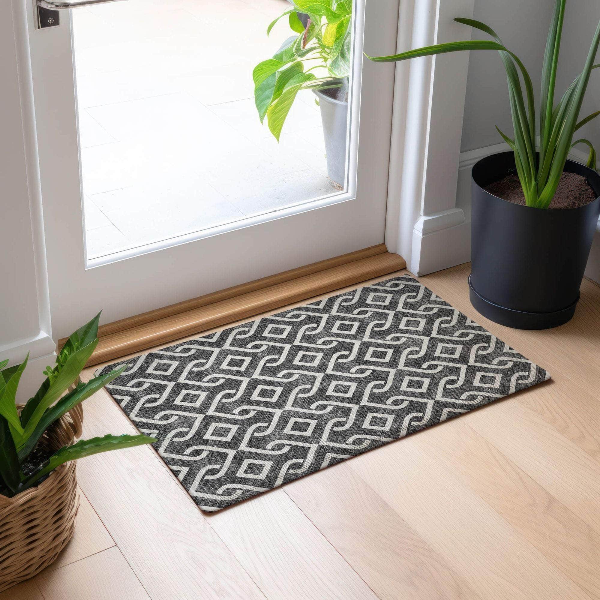 Machine Made ACN621 Black Rugs