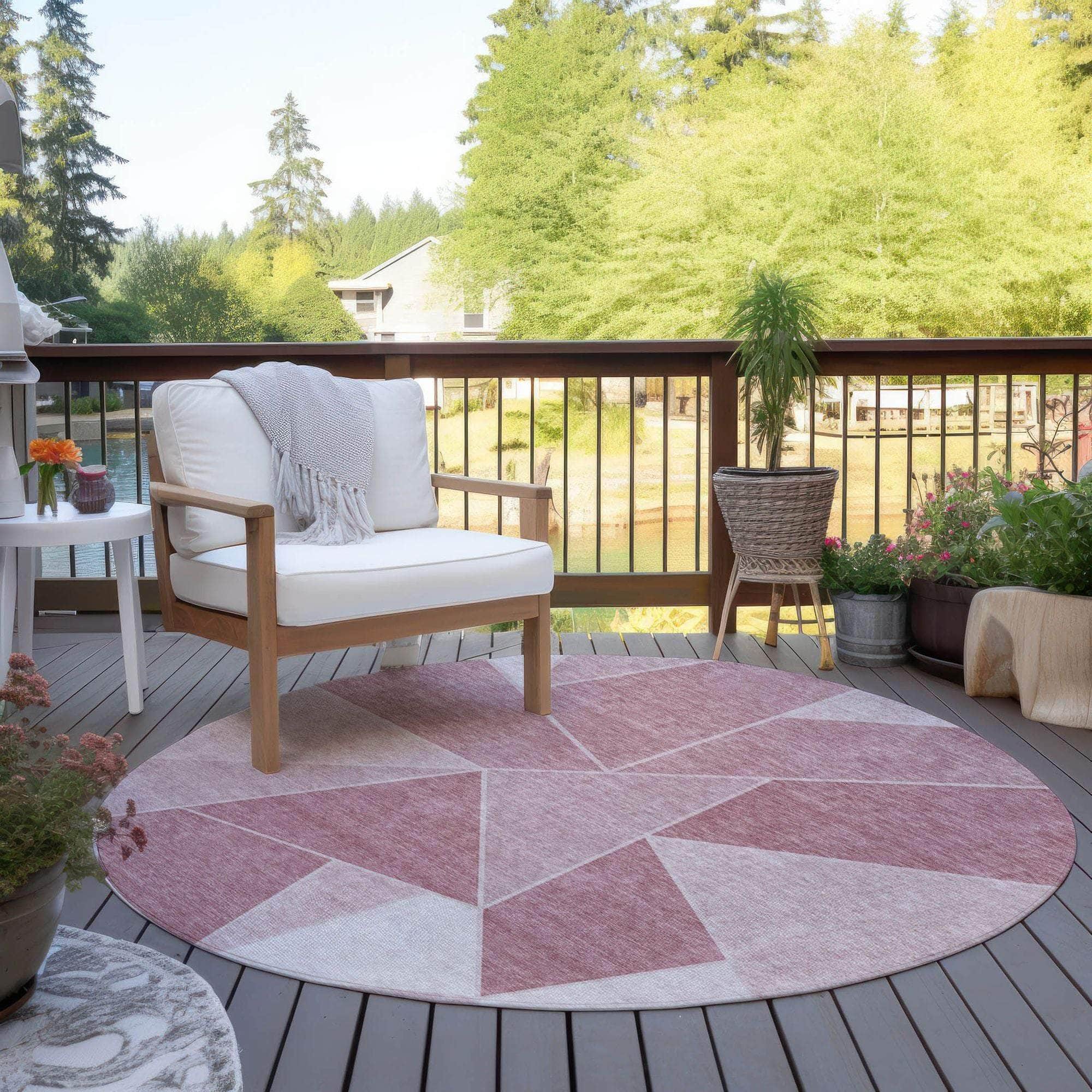 Machine Made ACN636 Blush Pink Rugs