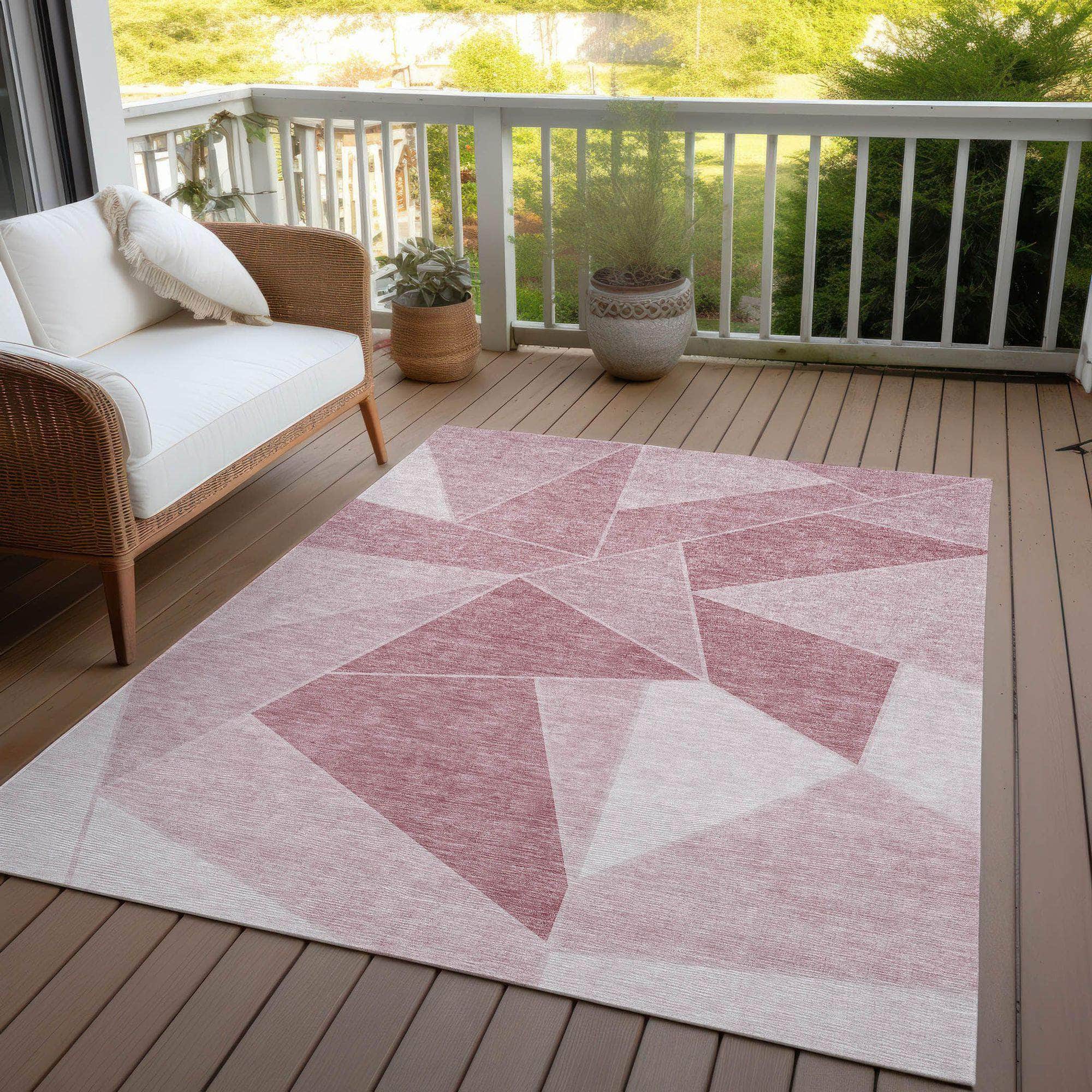 Machine Made ACN636 Blush Pink Rugs