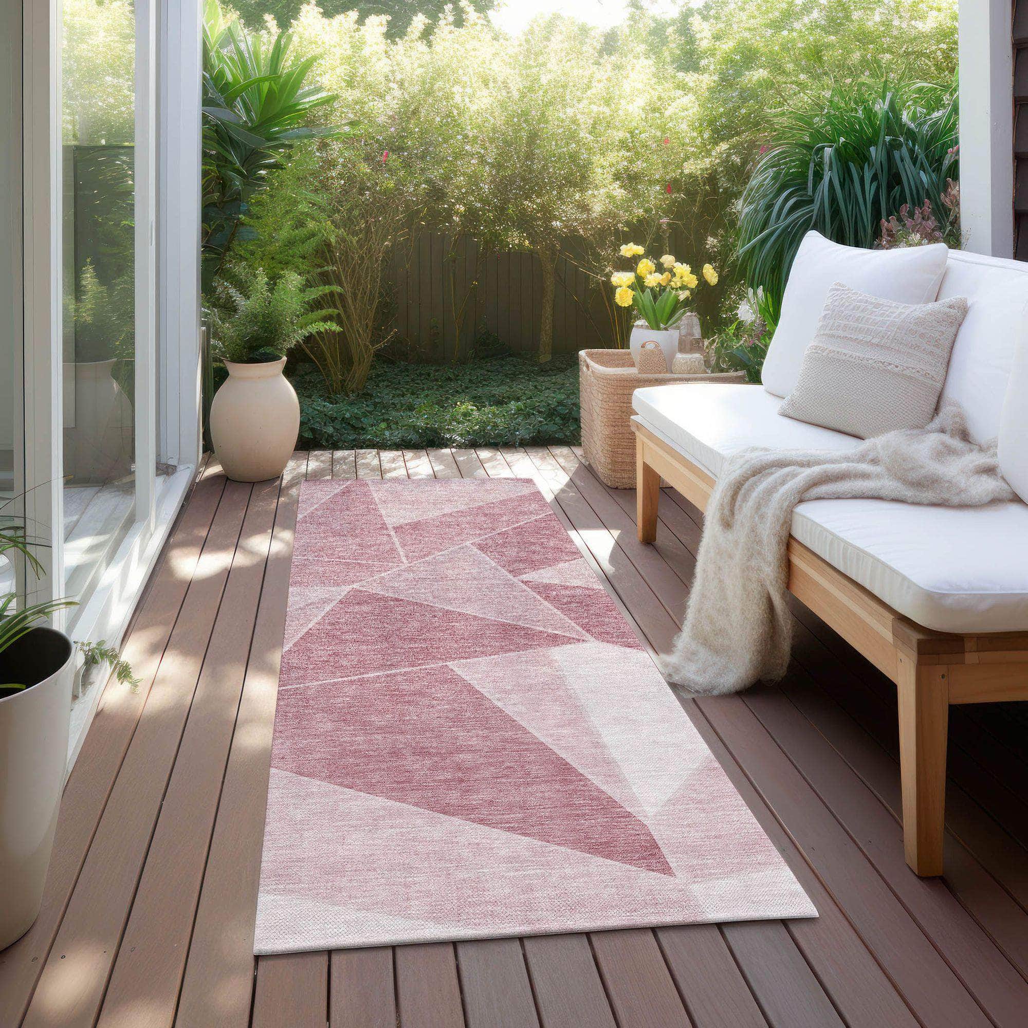 Machine Made ACN636 Blush Pink Rugs