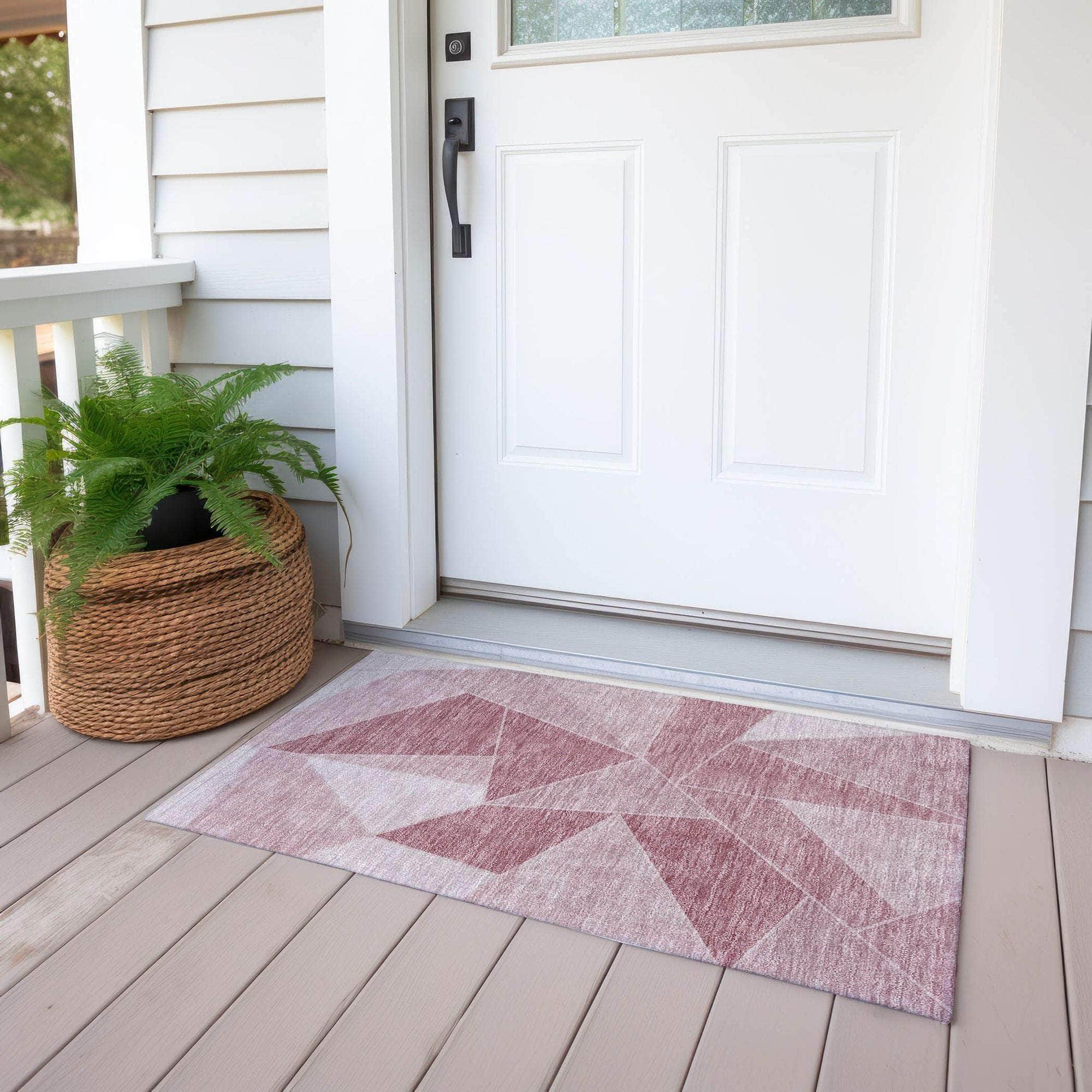 Machine Made ACN636 Blush Pink Rugs