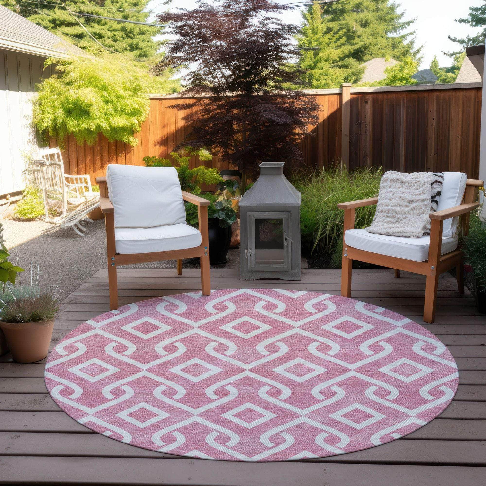 Machine Made ACN621 Blush Pink Rugs
