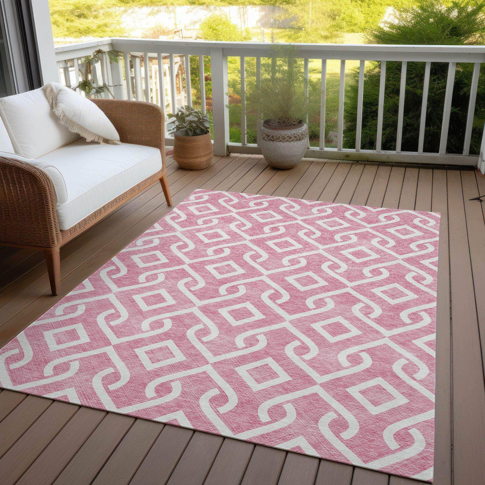 Machine Made ACN621 Blush Pink Rugs