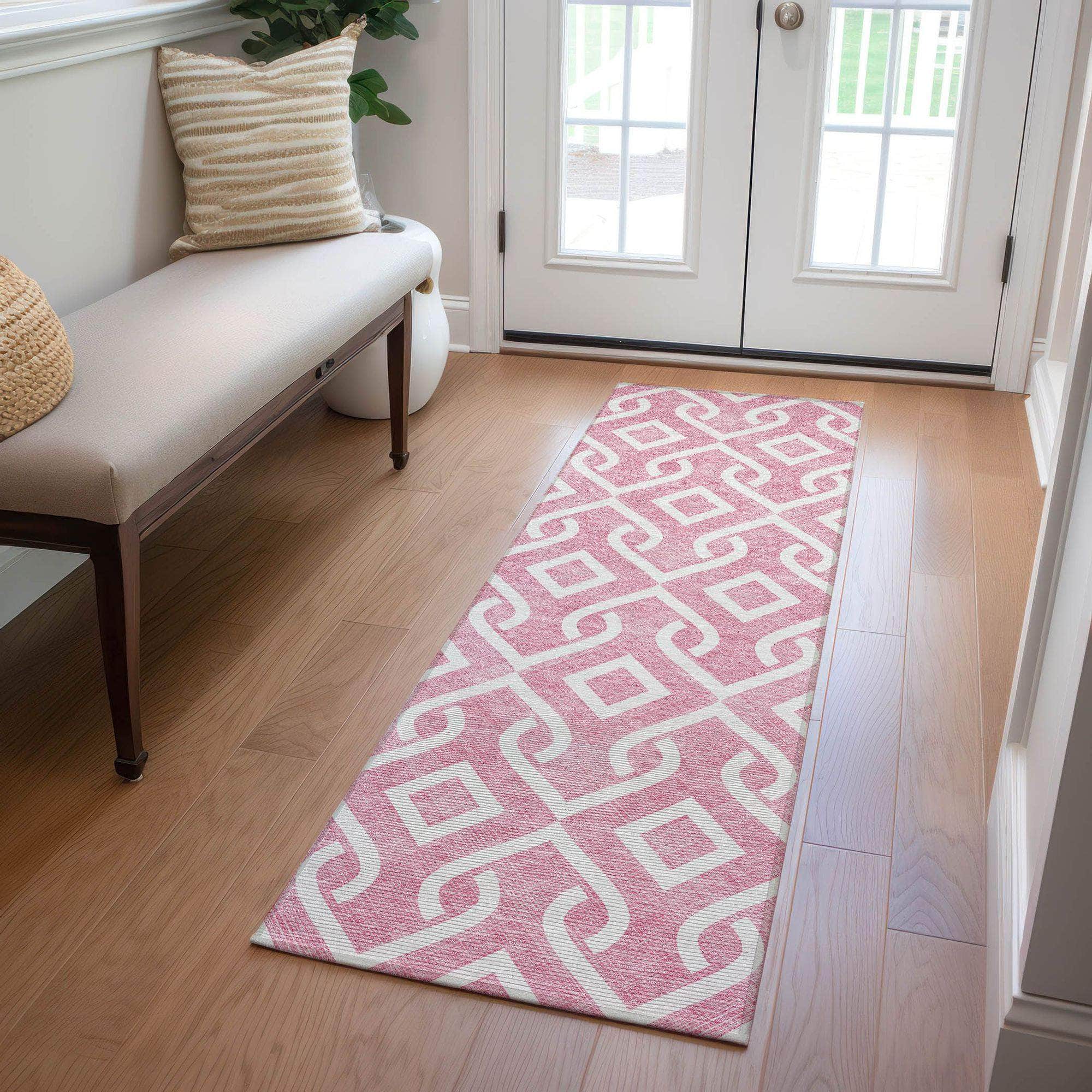 Machine Made ACN621 Blush Pink Rugs