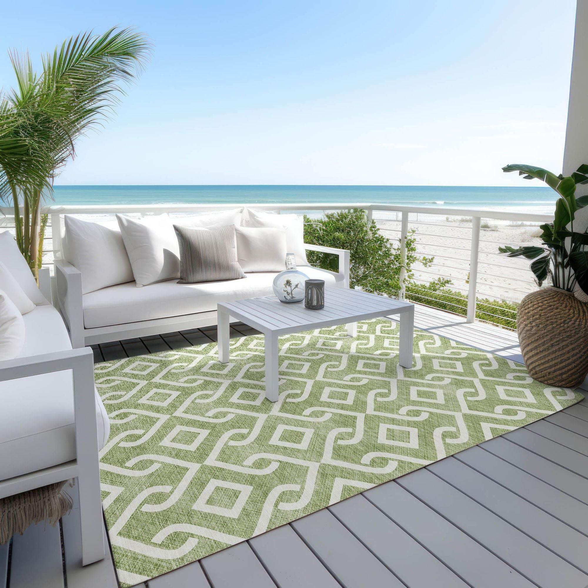 Machine Made ACN621 Green Rugs