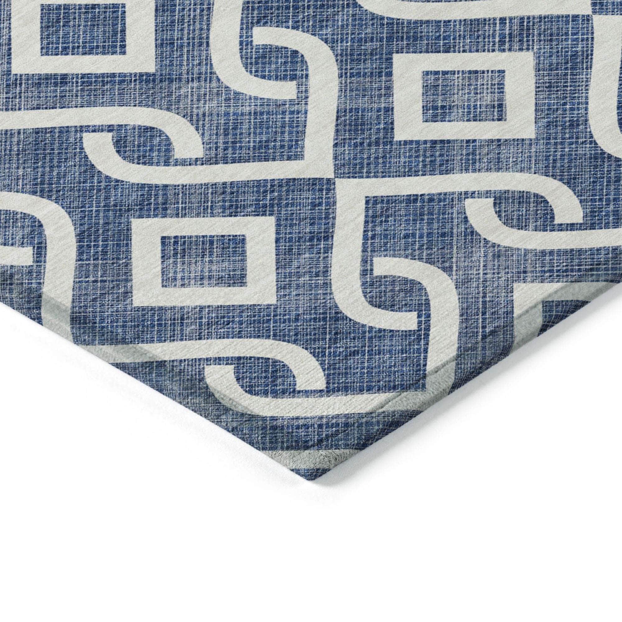 Machine Made ACN621 Navy Blue Rugs