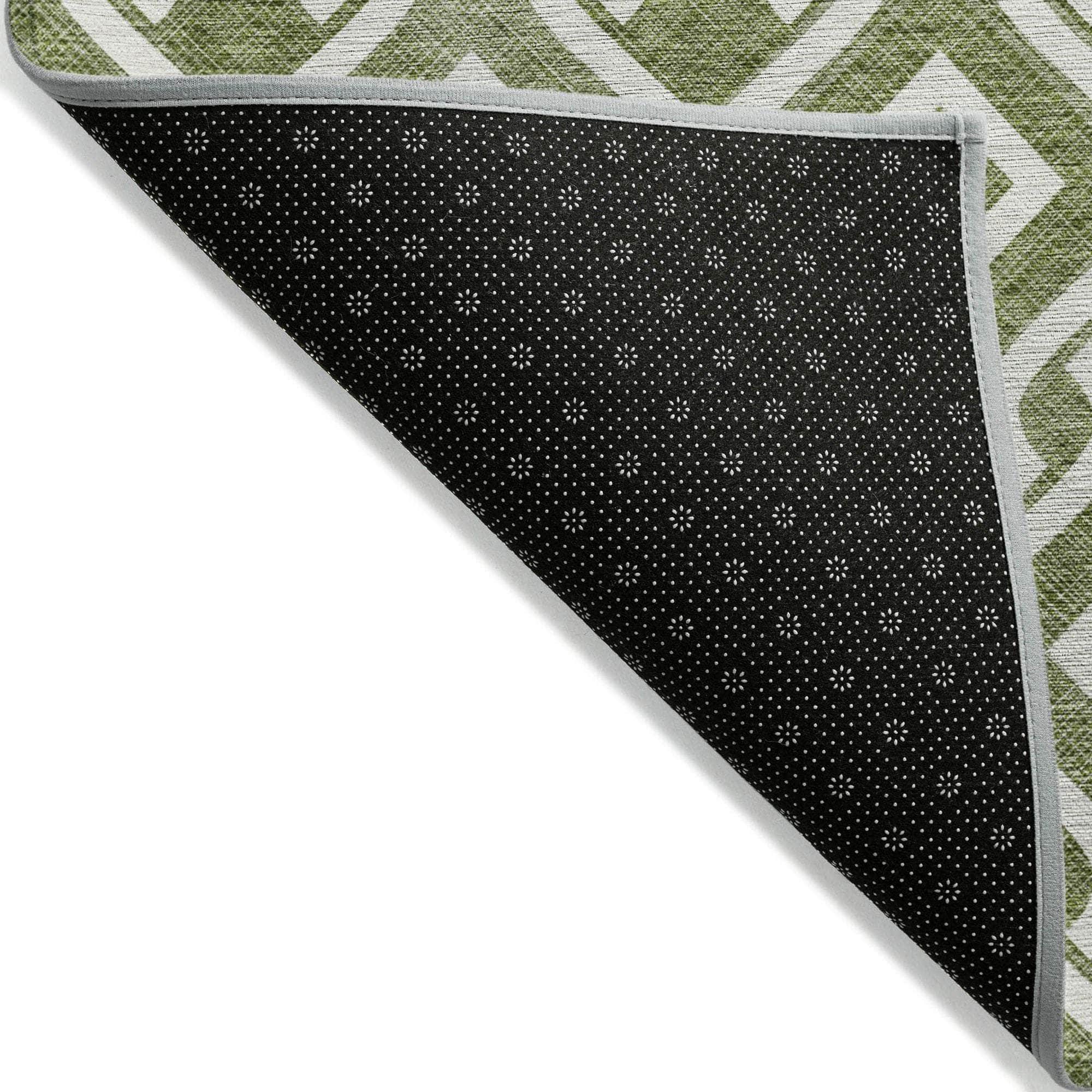 Machine Made ACN621 Olive Green Rugs