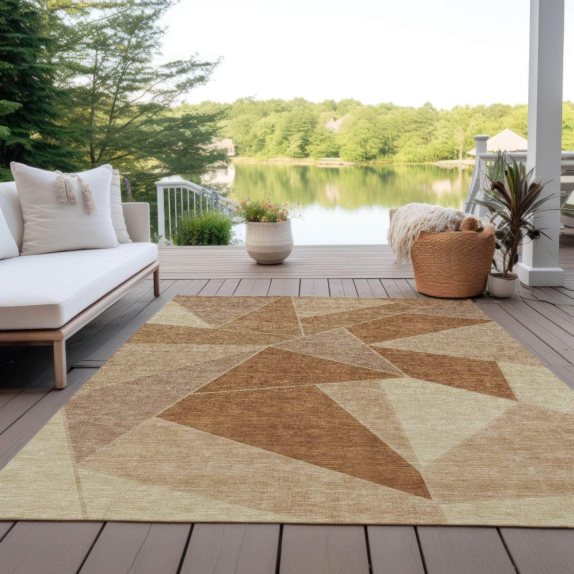Machine Made ACN636 Paprika Orange Rugs