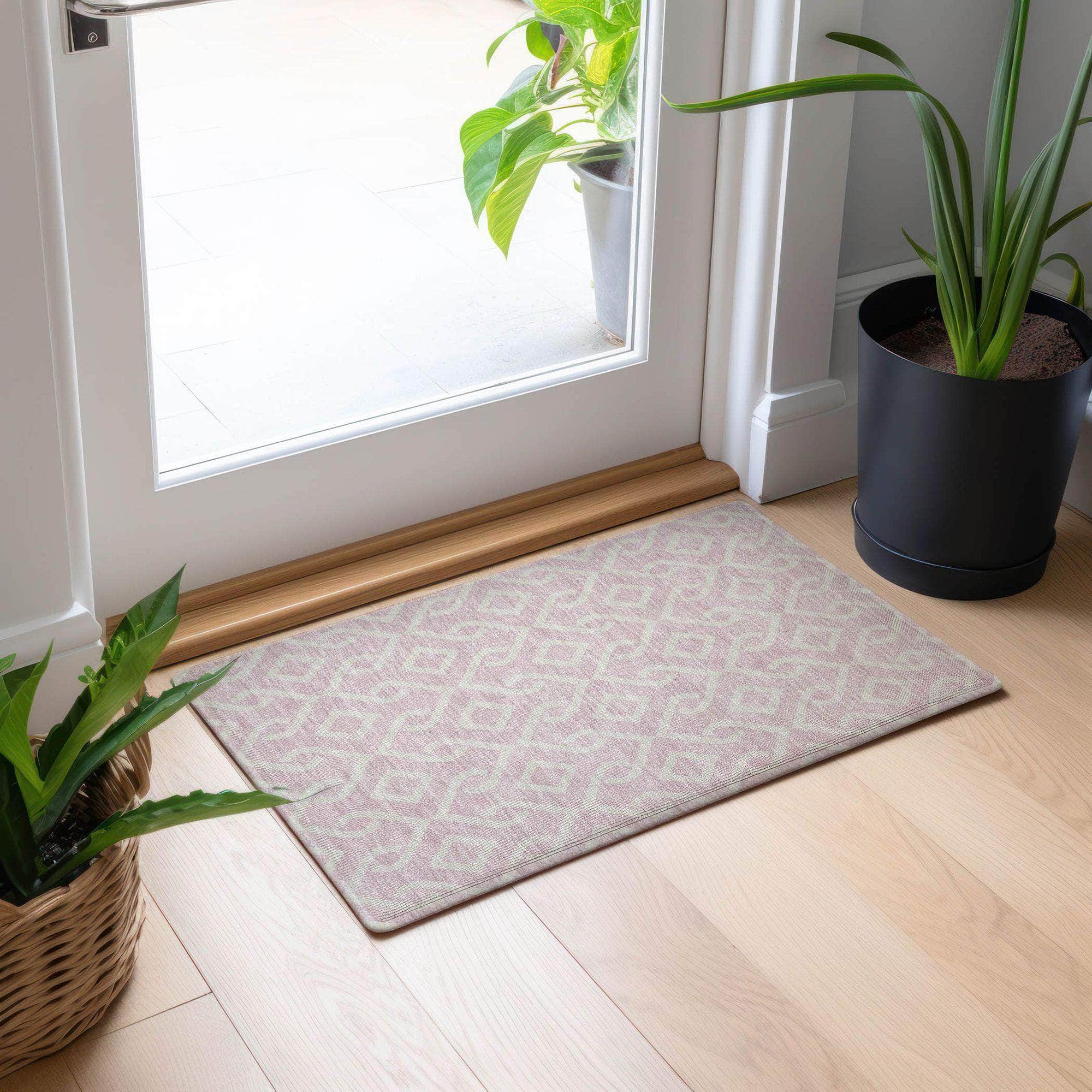 Machine Made ACN621 Pink Rugs