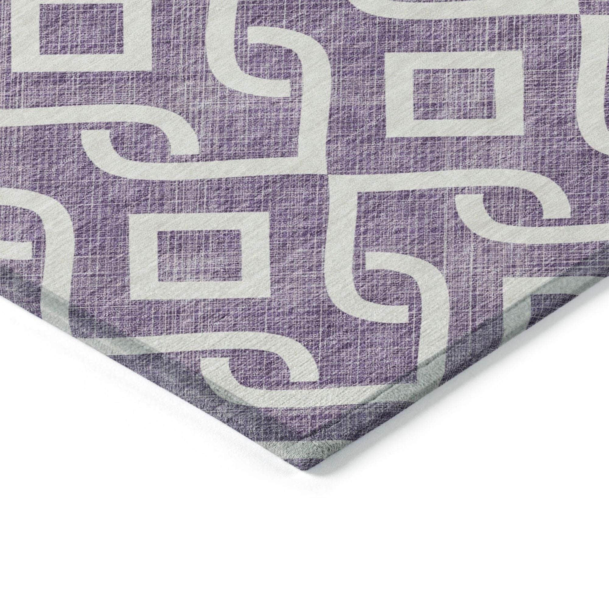 Machine Made ACN621 Purple Rugs