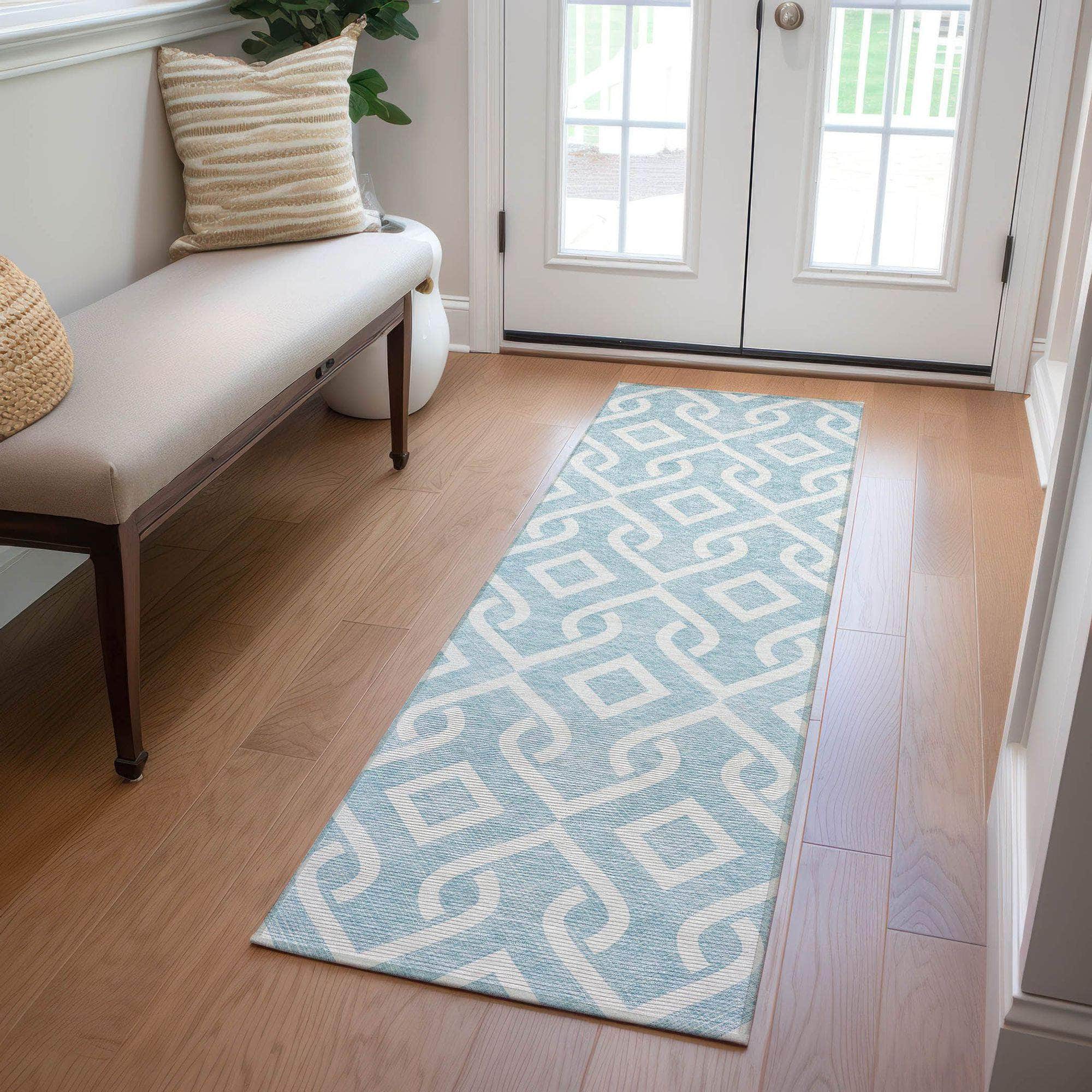 Machine Made ACN621 Sky Blue Rugs