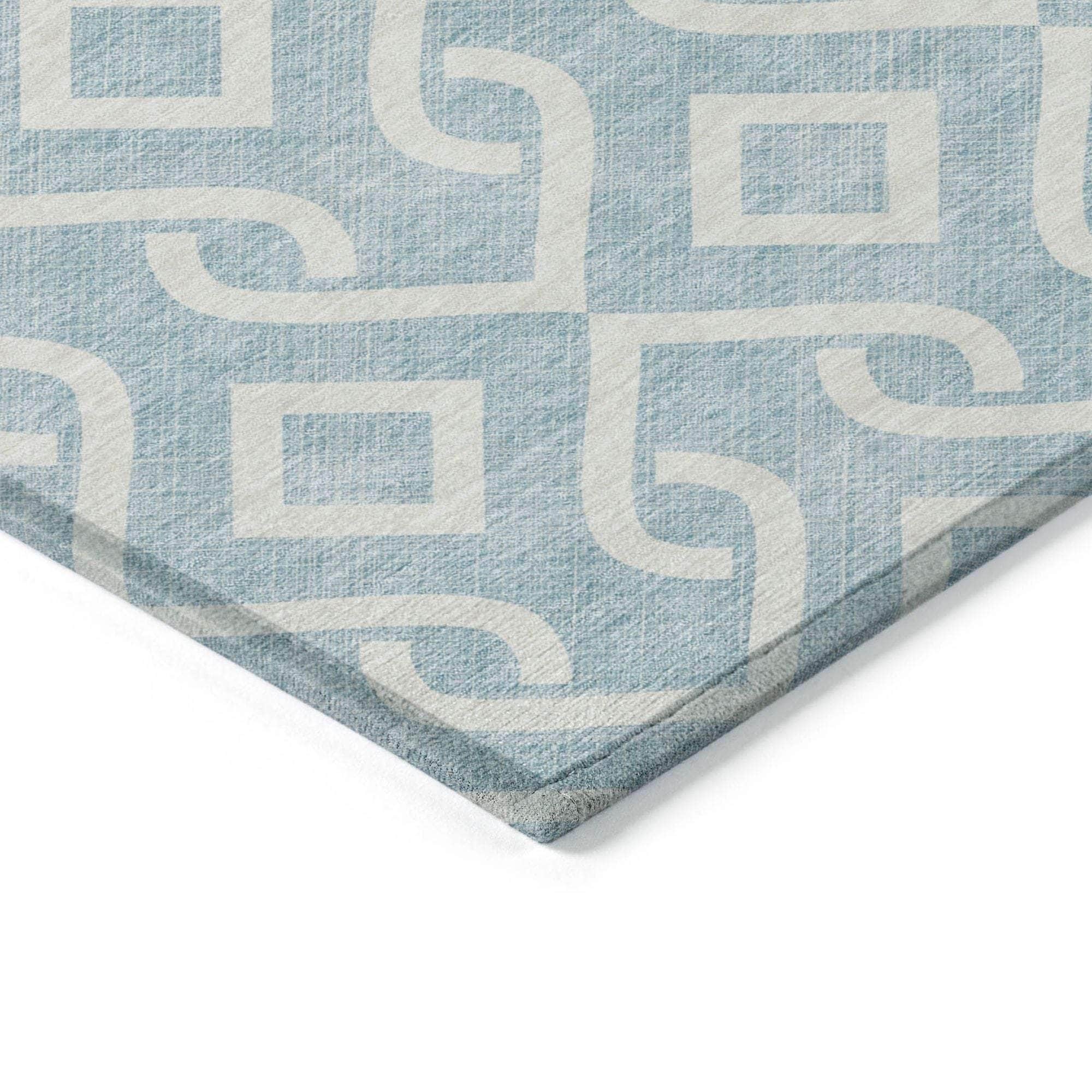 Machine Made ACN621 Sky Blue Rugs