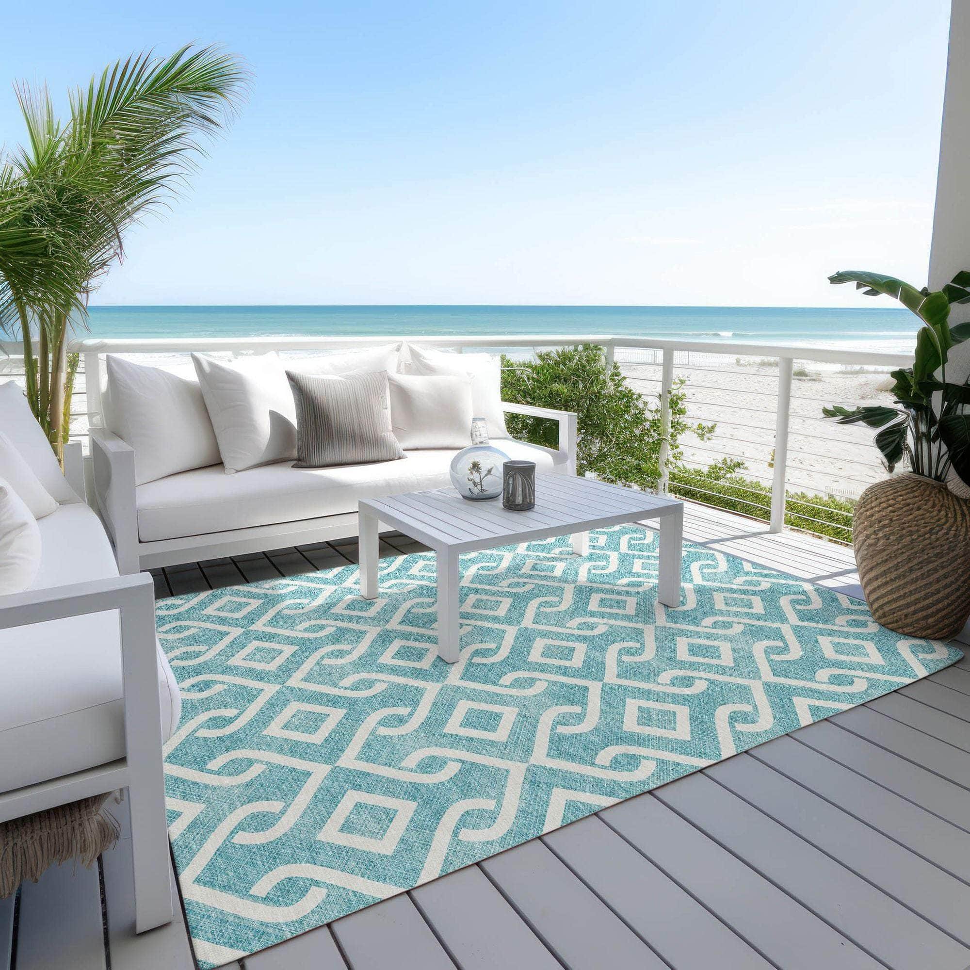 Machine Made ACN621 Teal Rugs #color_teal
