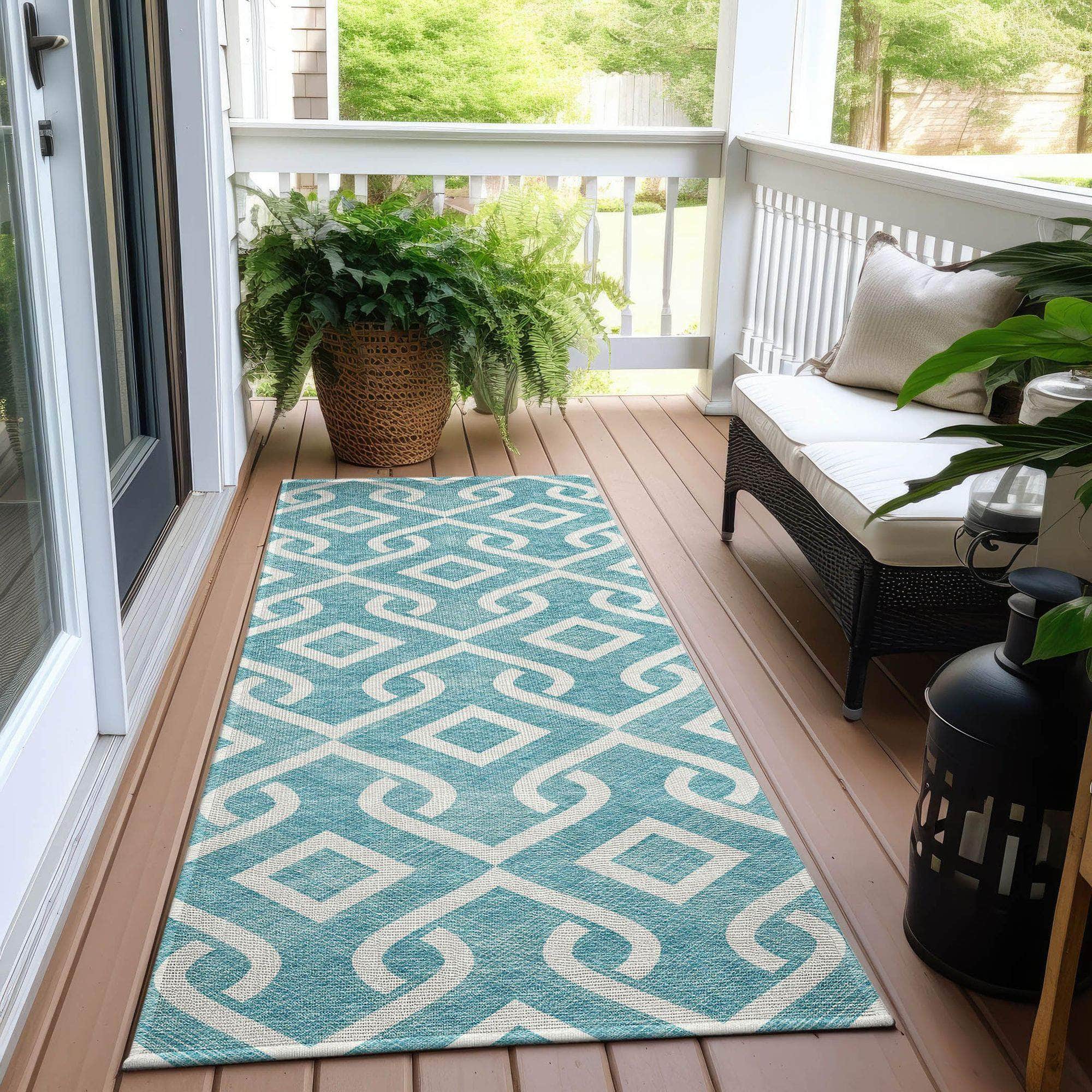 Machine Made ACN621 Teal Rugs #color_teal