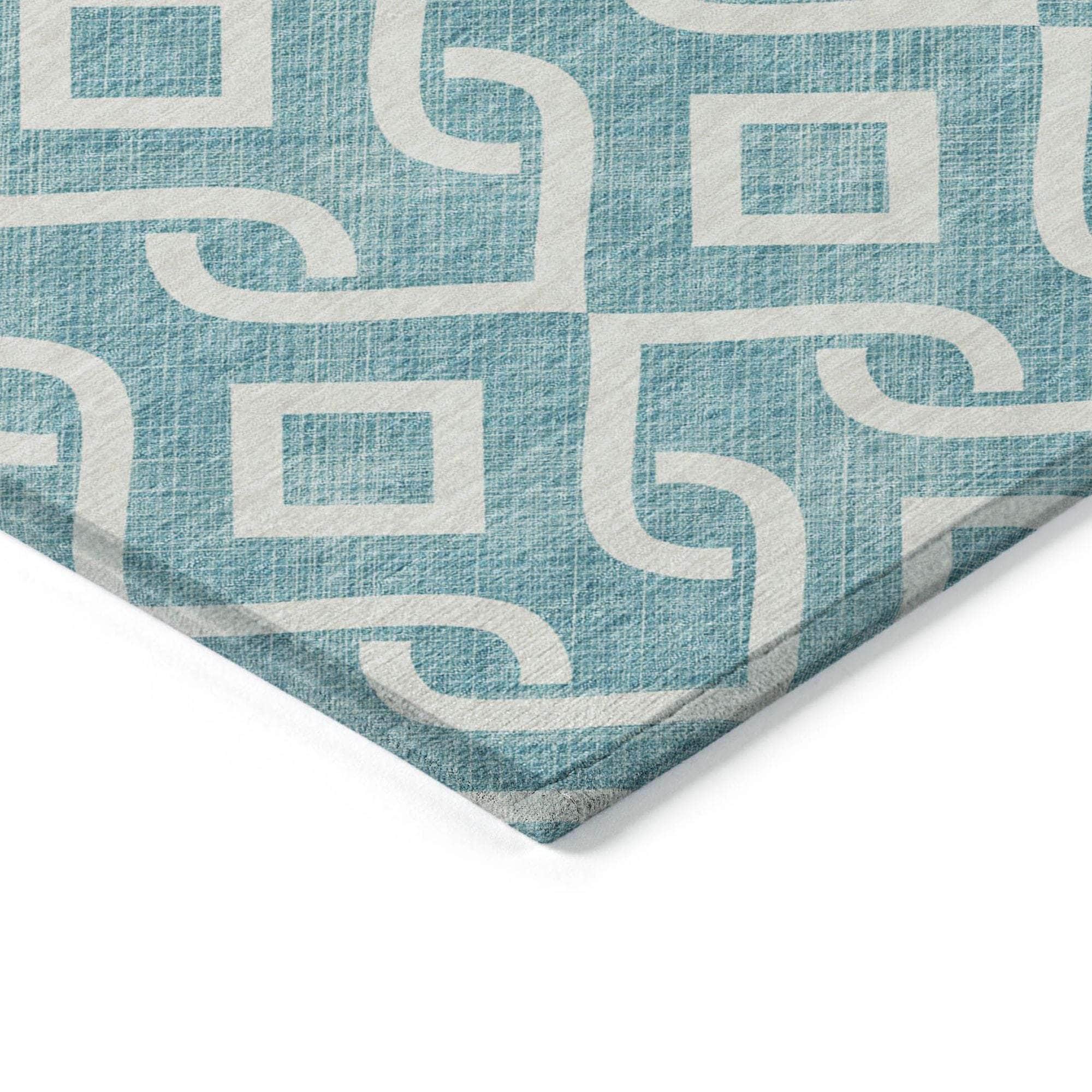 Machine Made ACN621 Teal Rugs