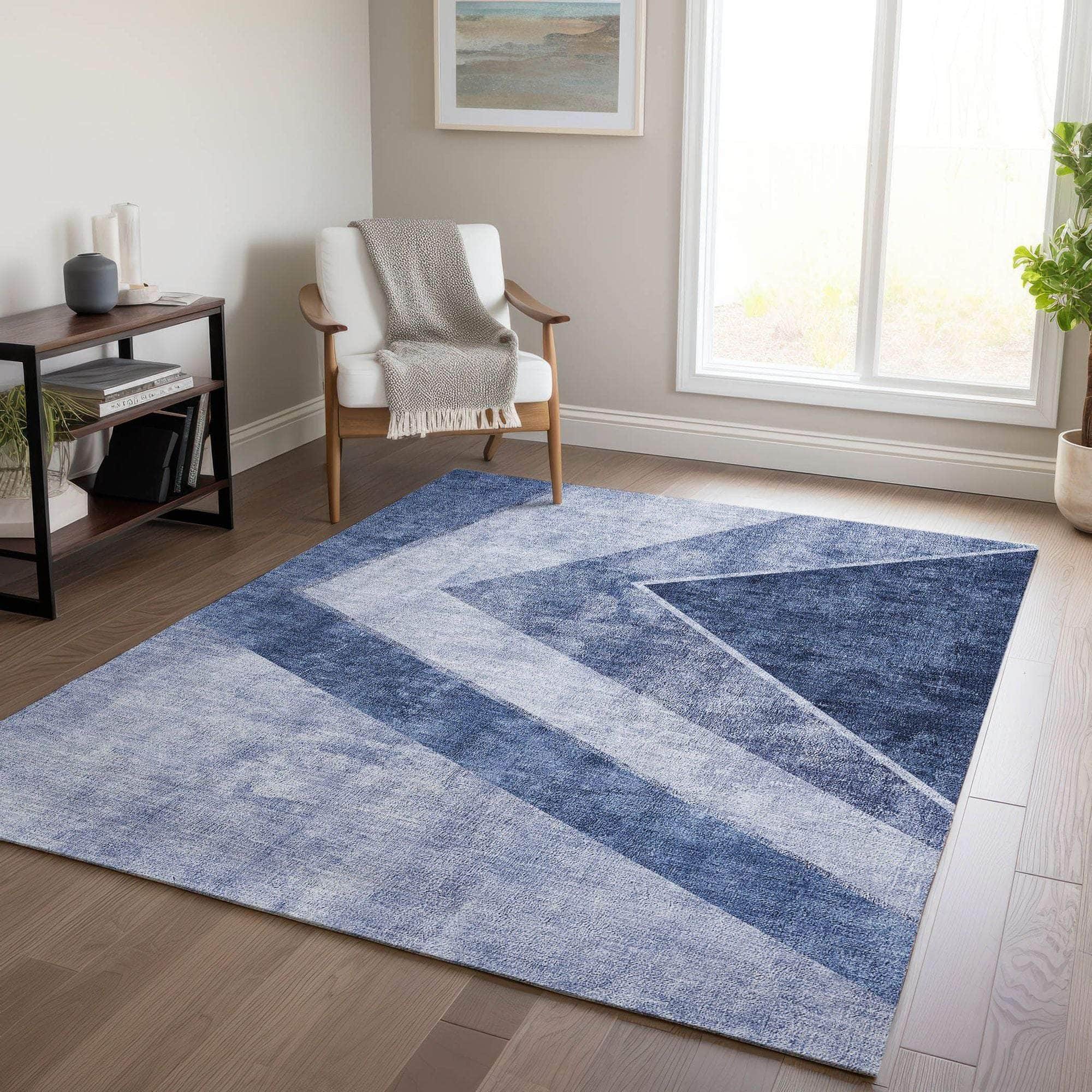 Machine Made ACN671 Blue Rugs #color_blue