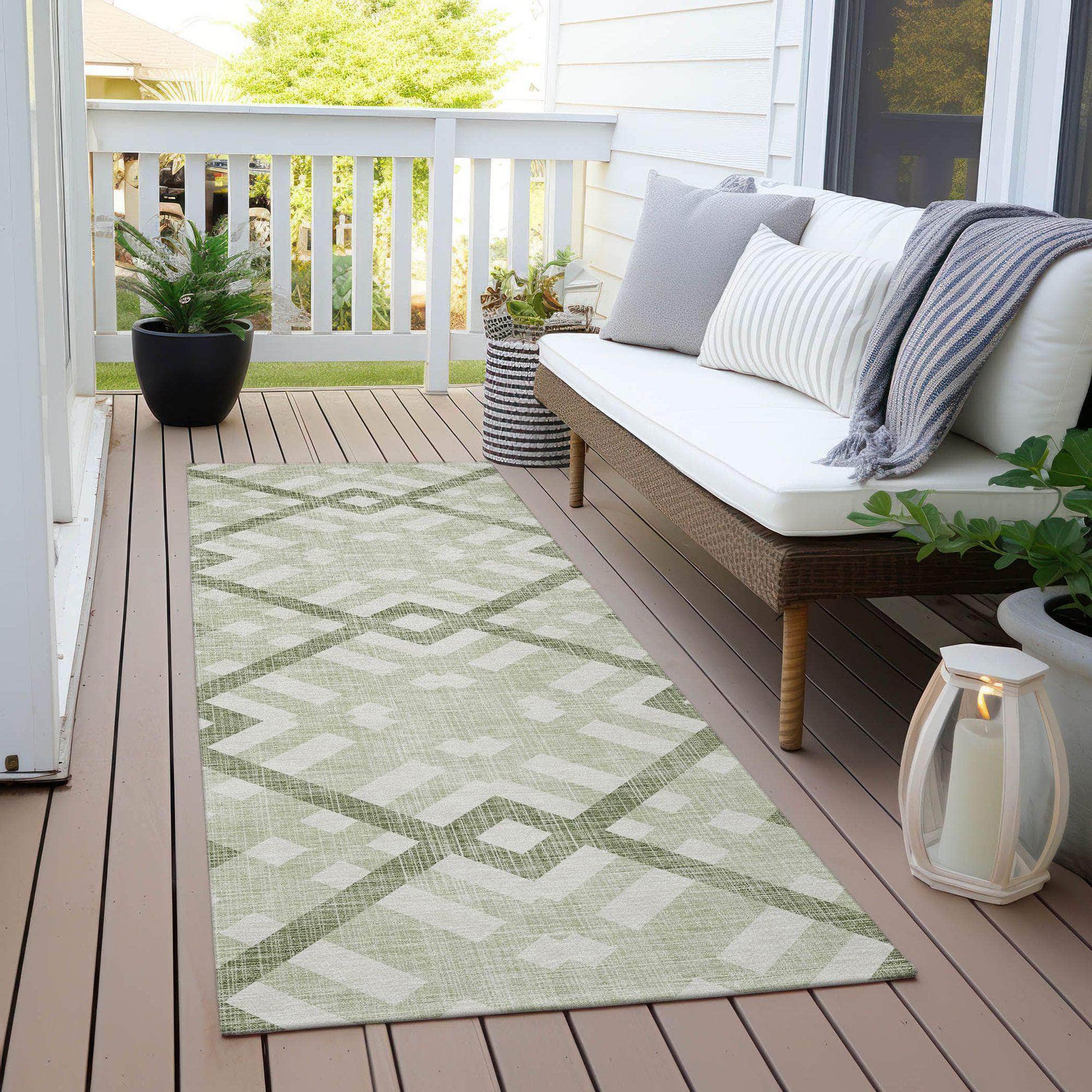 Machine Made ACN616 Aloe Green Rugs