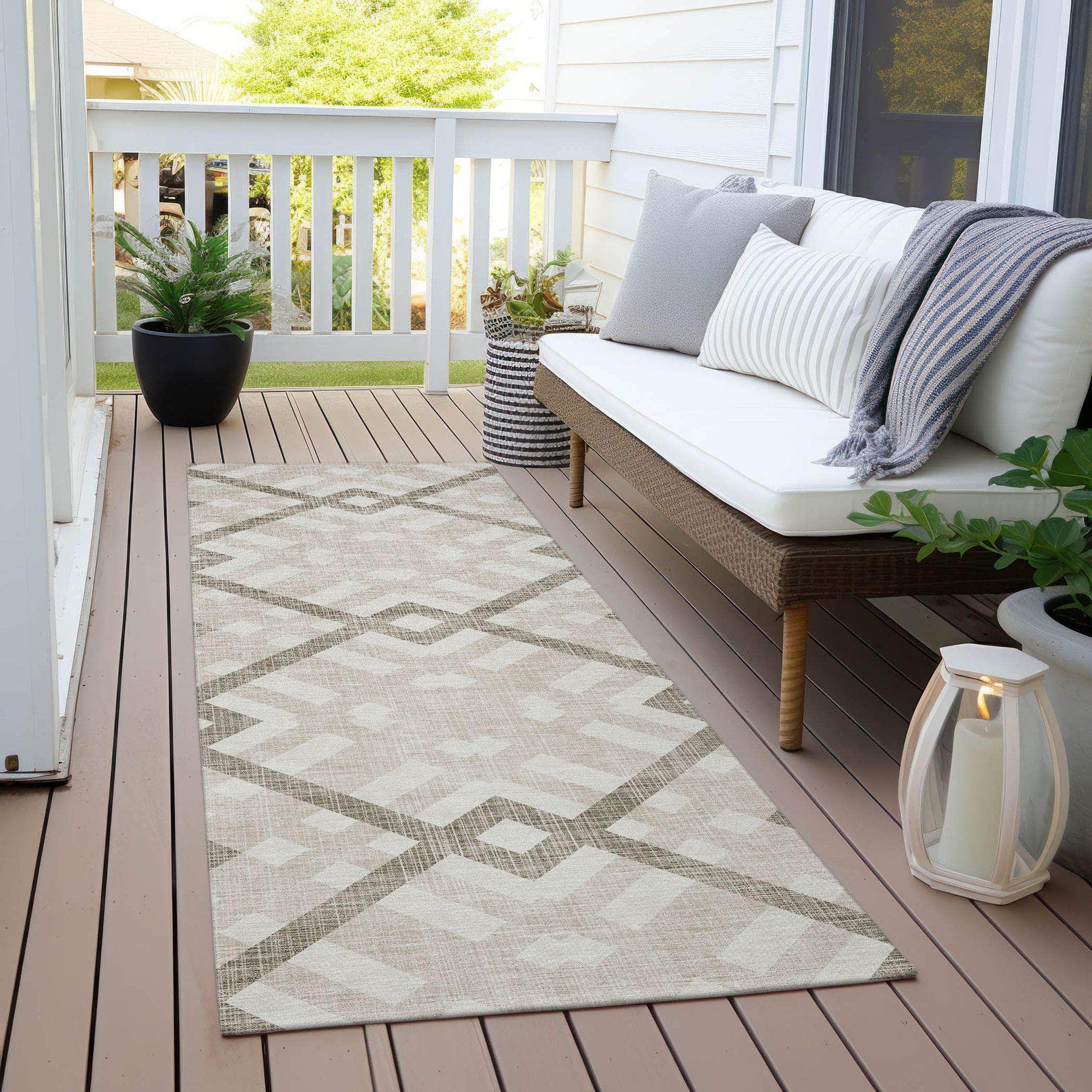 Machine Made ACN616 Beige Brown Rugs