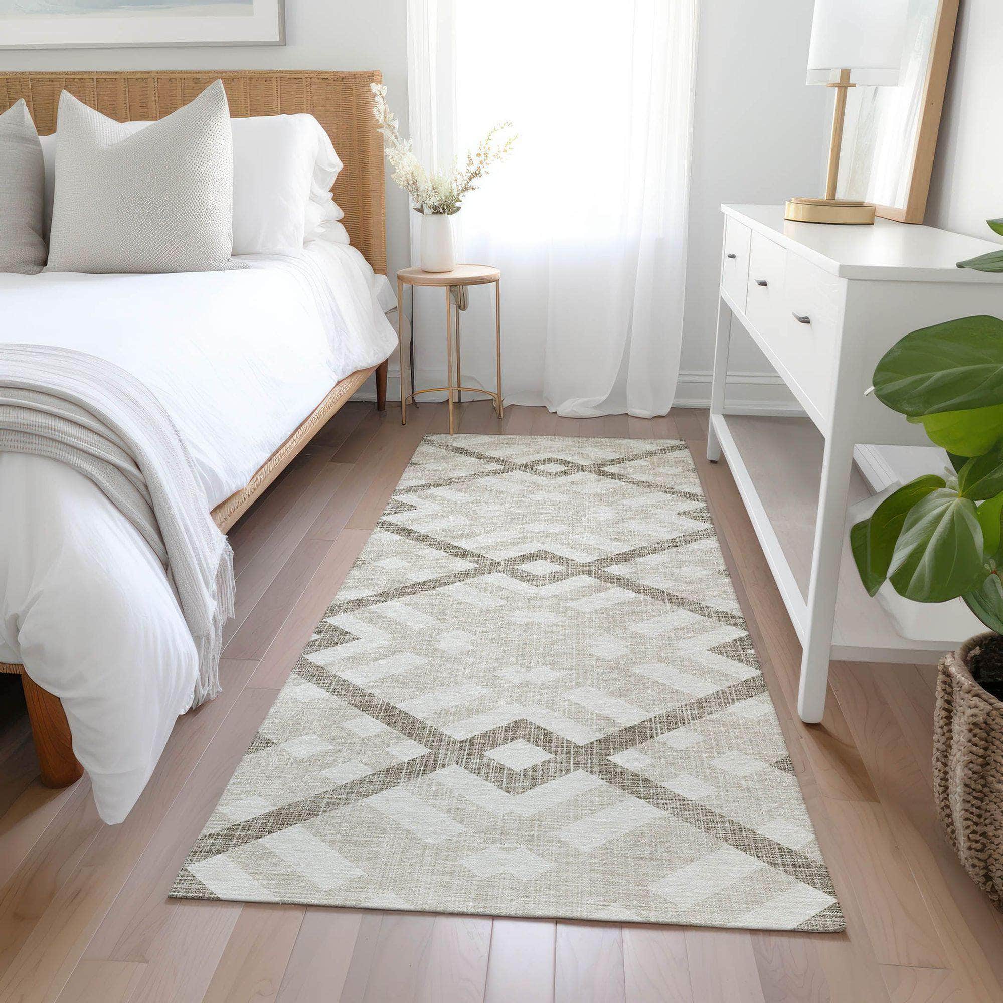 Machine Made ACN616 Beige Brown Rugs