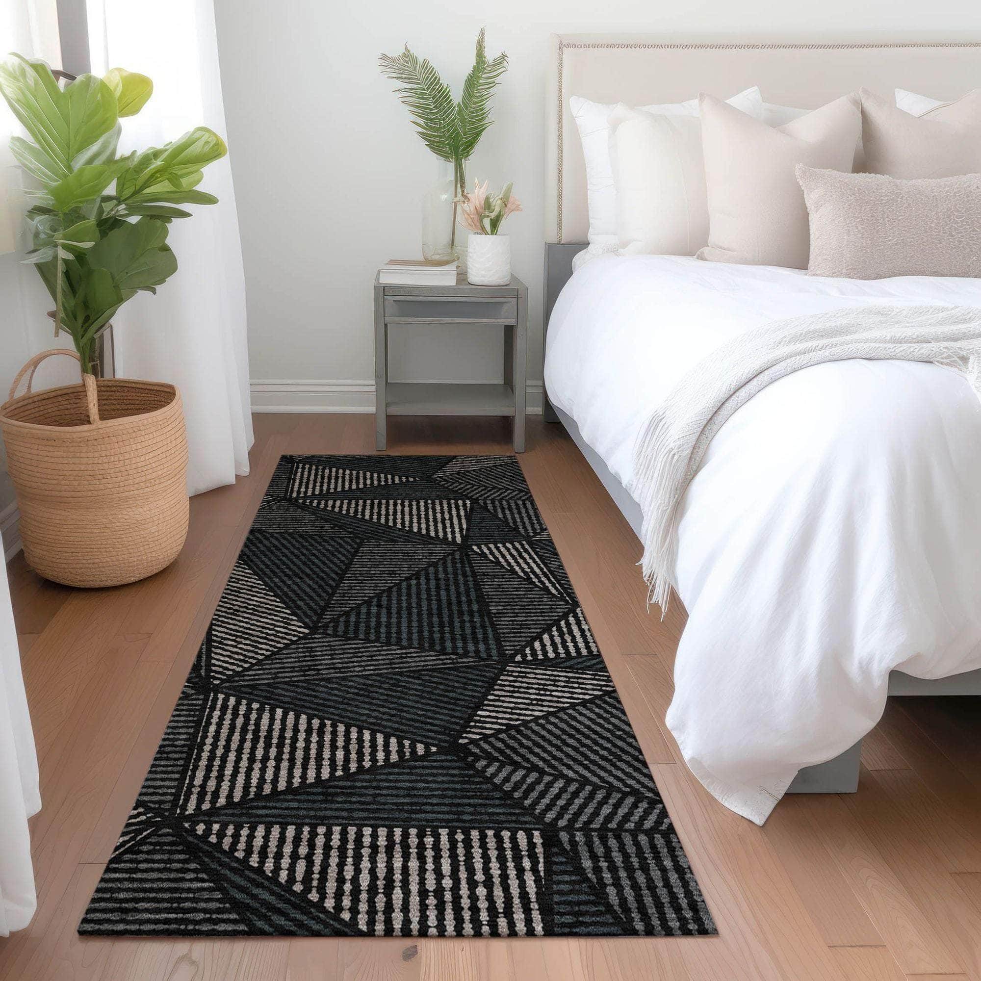 Machine Made ACN618 Black Rugs