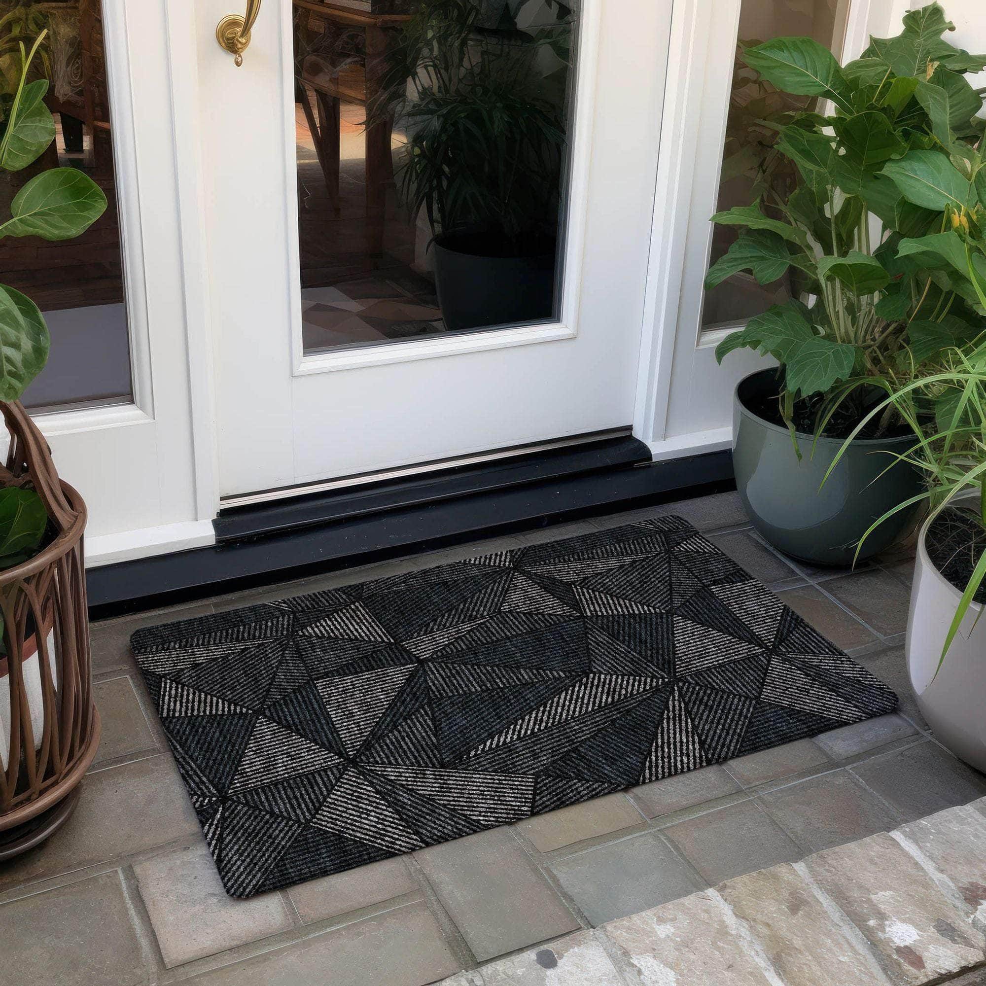 Machine Made ACN618 Black Rugs